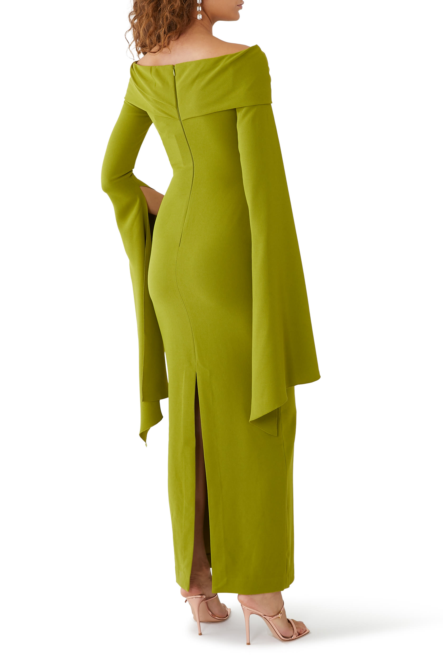 فستان اردن طويل بأكتاف متساقطة