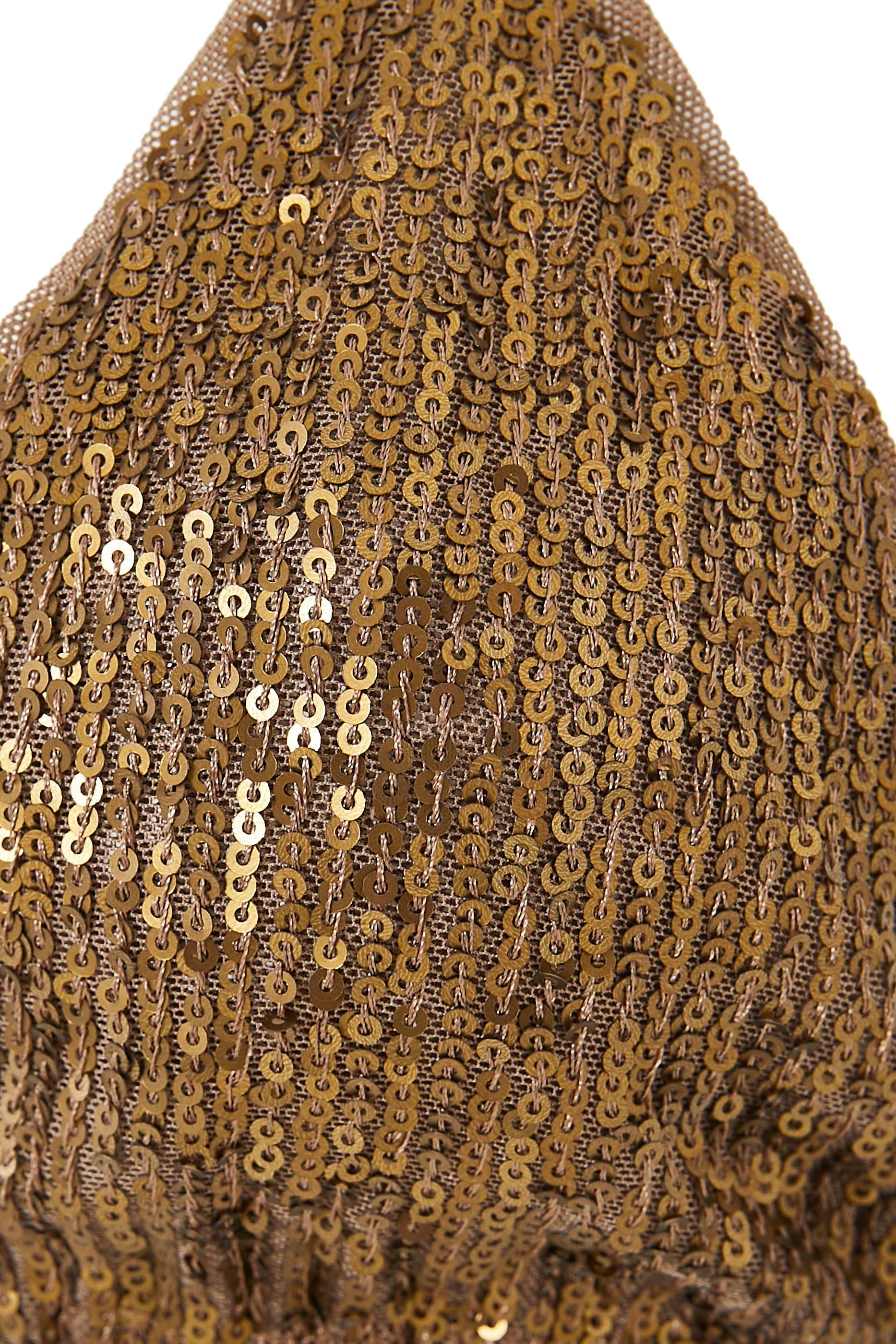 قطعة بيكيني علوية بقوالب مثلثة وأربطة وترتر