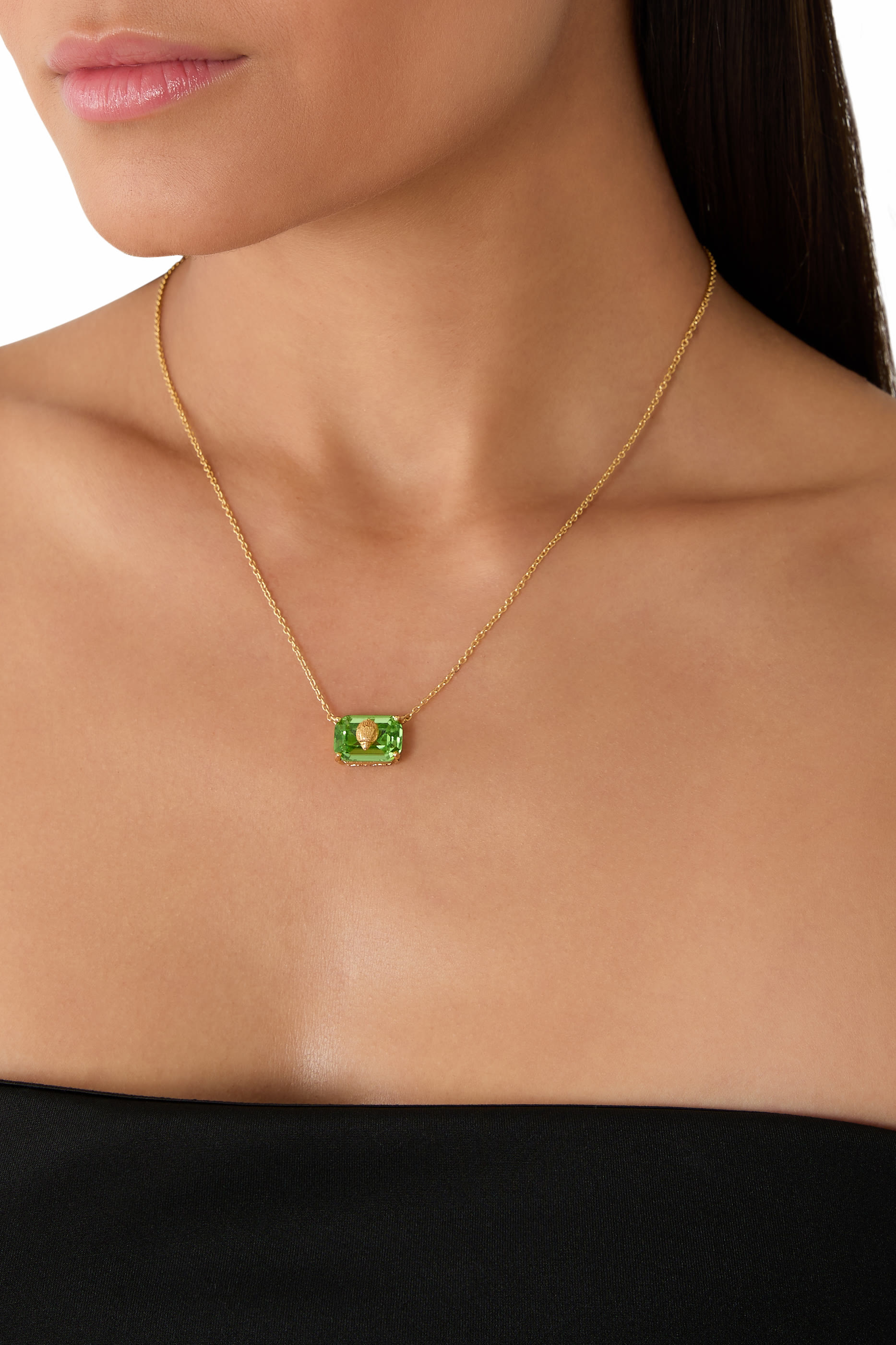 قلادة مرصعة بكريستال والتورمالين شبه الثمين، نحاس