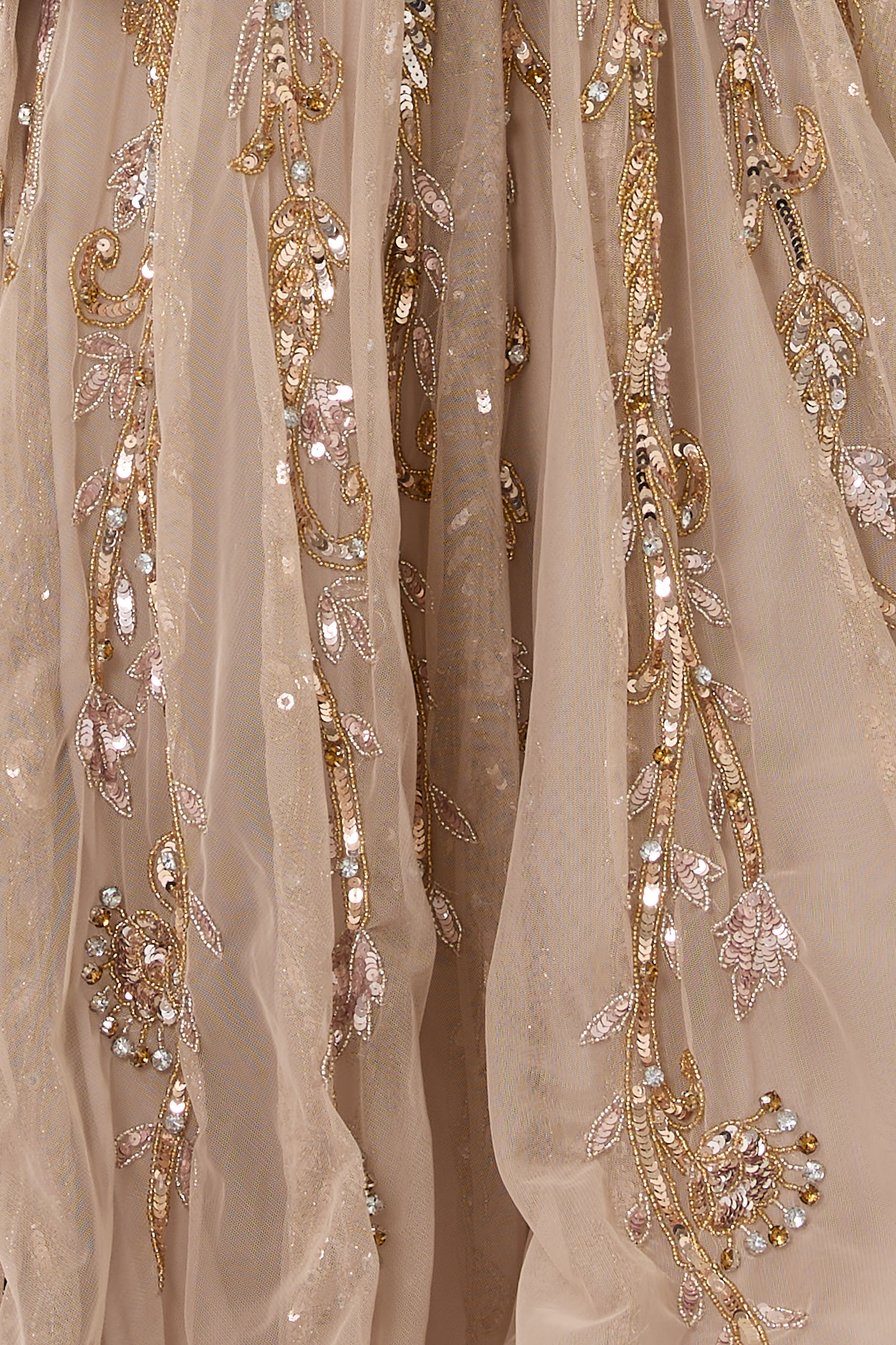 Long Sleeve Hand Embellished Gown 