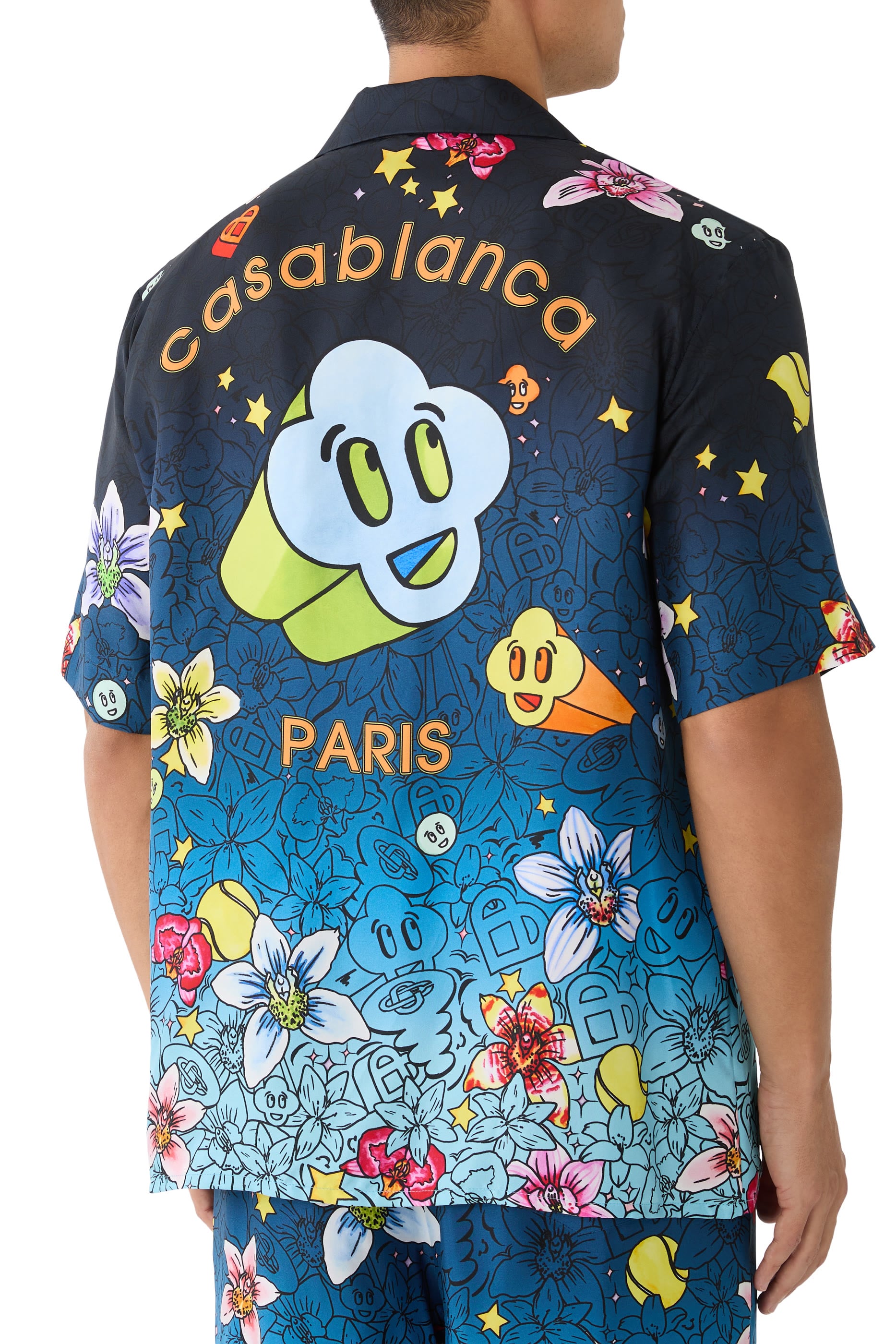 قميص كولاج دايكونز غرافيكس بأكمام قصيرة حرير