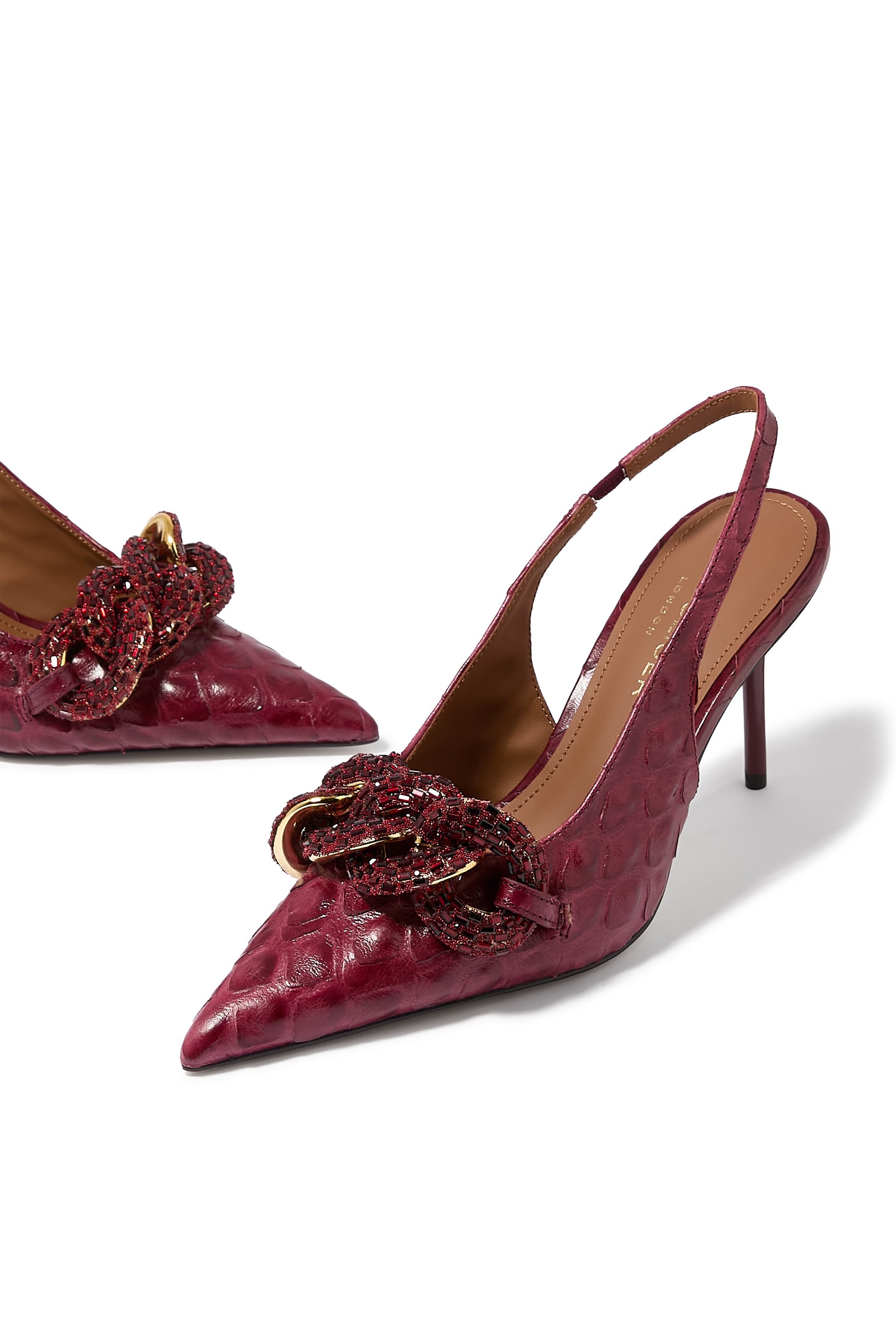 حذاء كلاسيكي 85 بسير خلفي مزين بكريستال