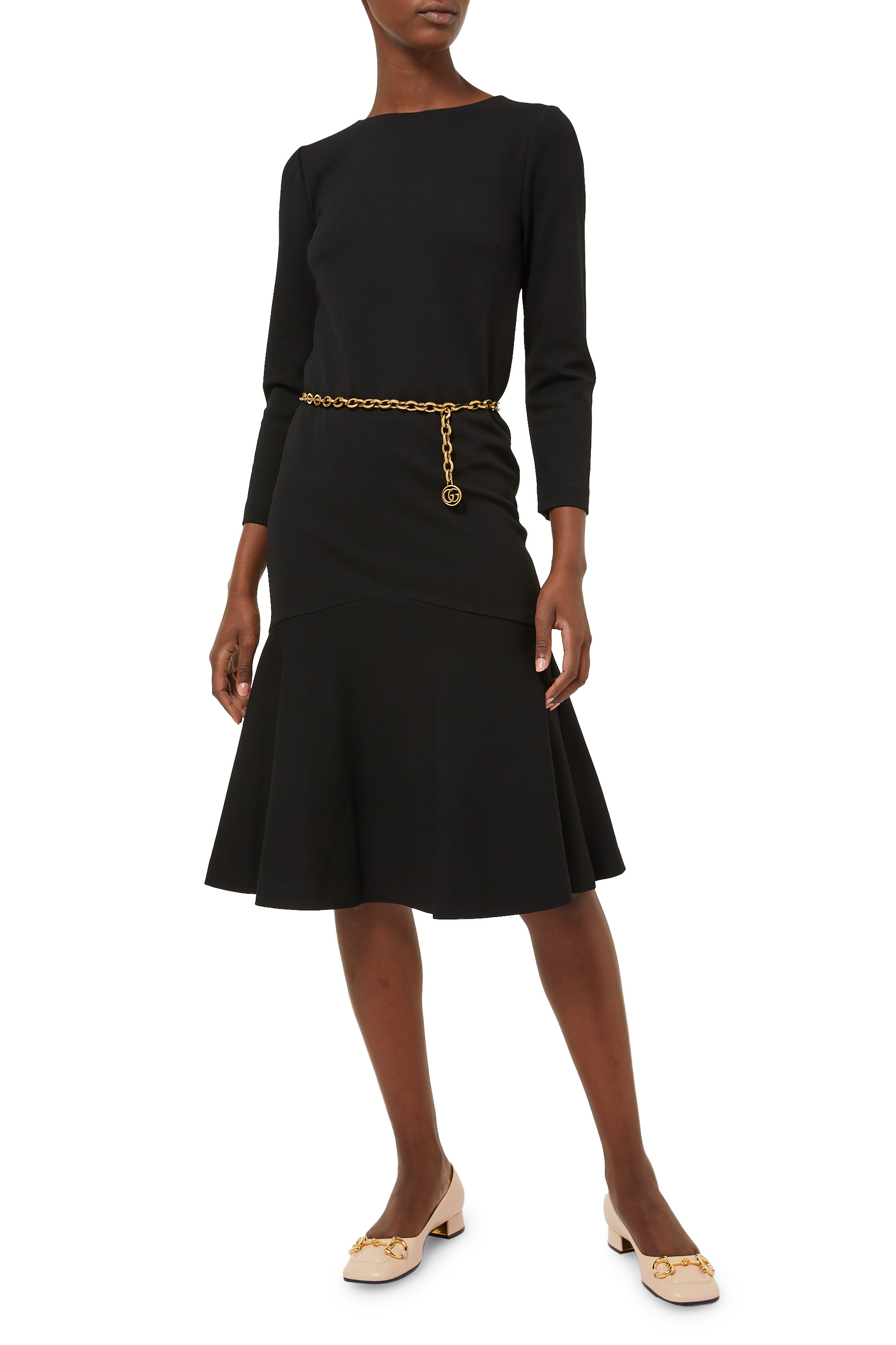 حذاء بلرينا بكعب مسطح وحلية لجام الحصان