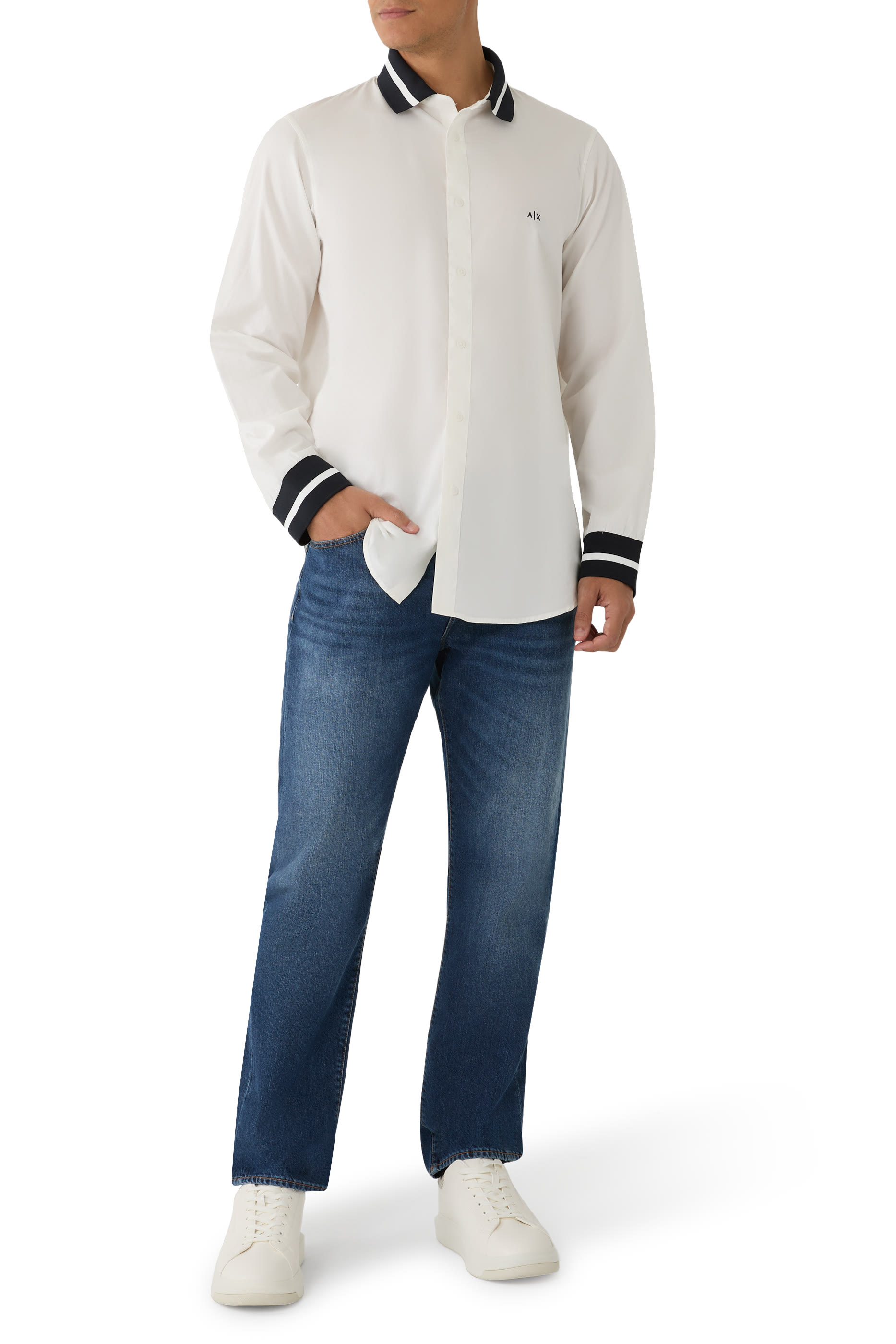 قميص بشعار الماركة قطن