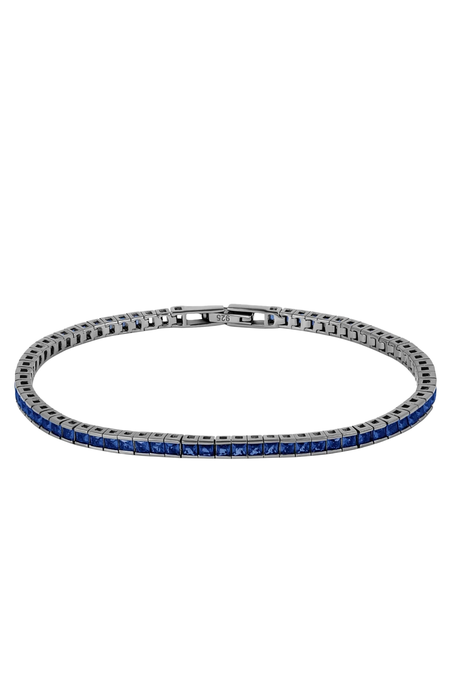 سوار كوادرو تنس، فضة إسترلينية مطلية بالروديوم وسبنيل