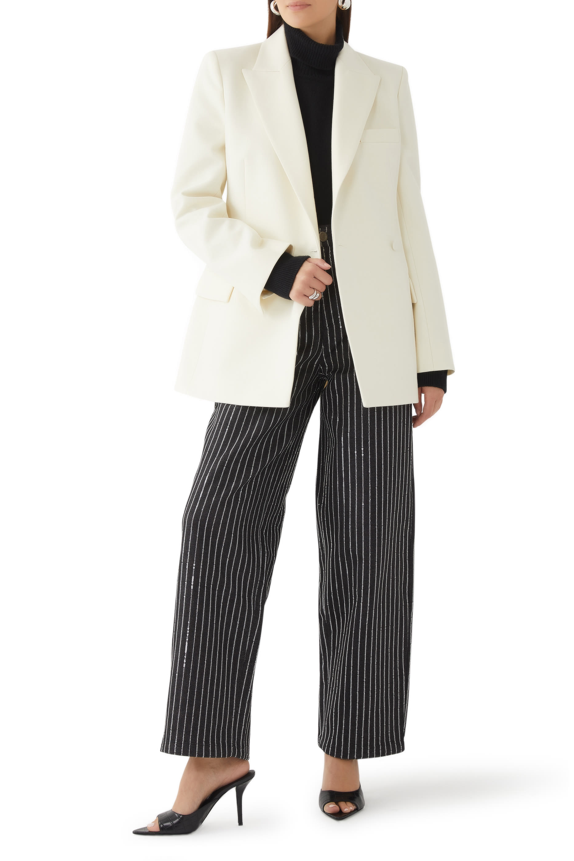 حذاء بيرني 85 مفتوح من الخلف جلد صناعي