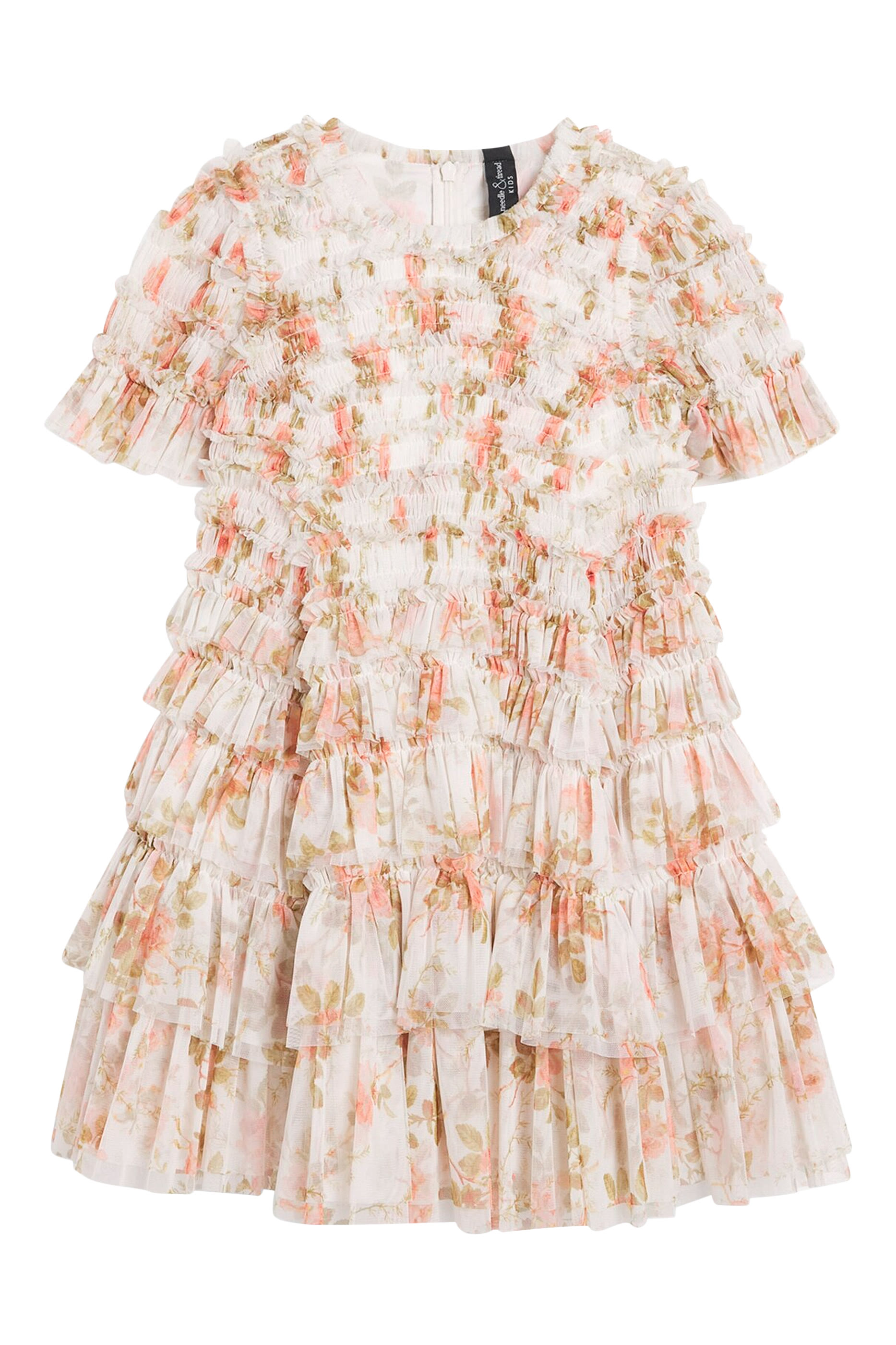 Kids Summer's Rose Valentine Ruffle Gown