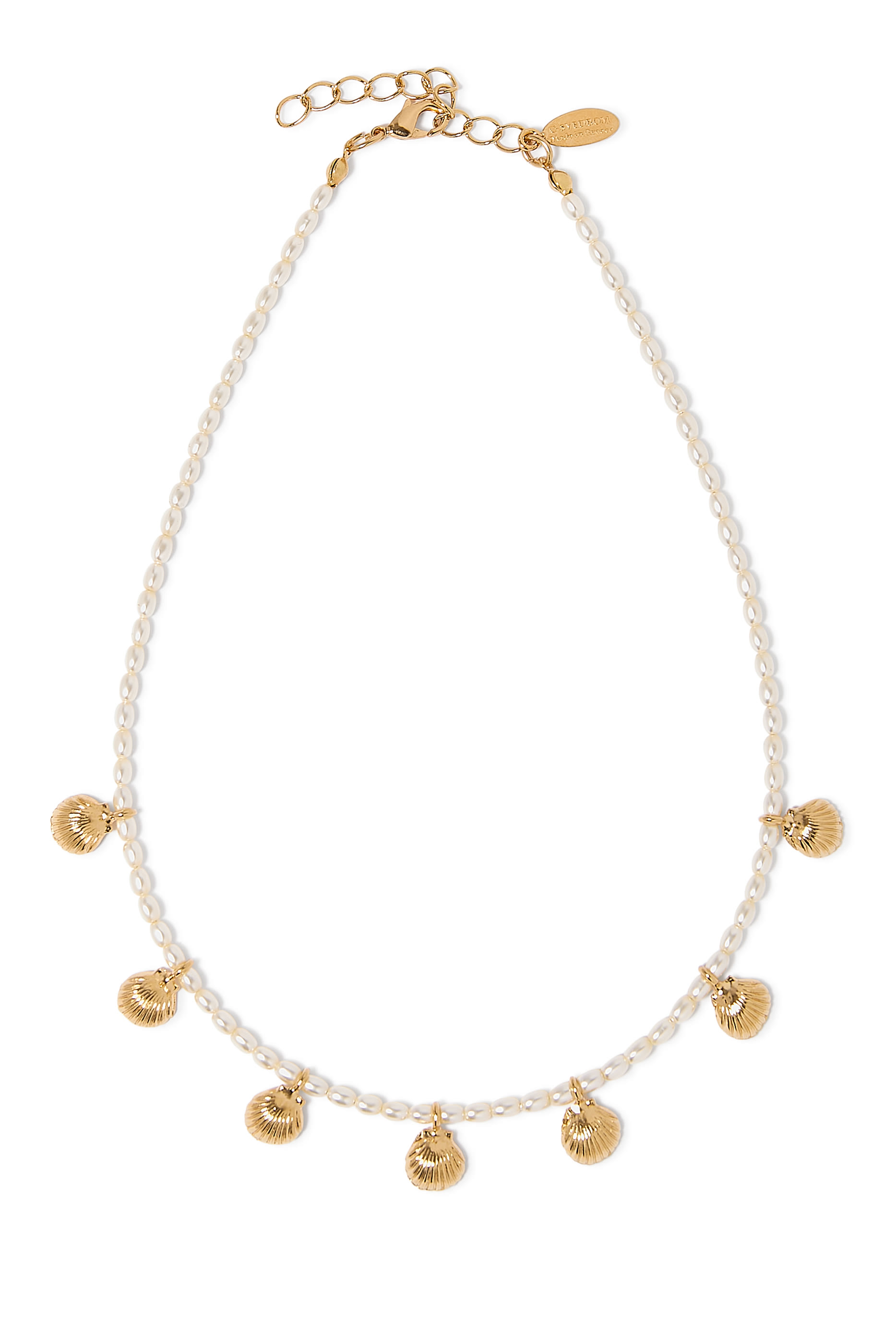 قلادة رقبة مزية بلؤلؤ بحلي بتصميم أصداف