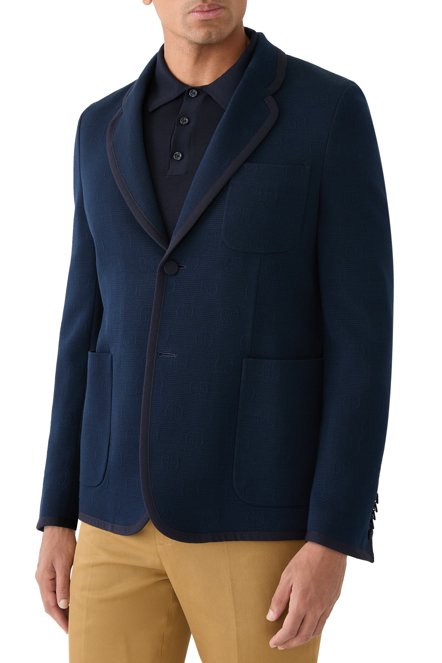 جاكيت بشعار الماركة جيرسيه بارز الملمس