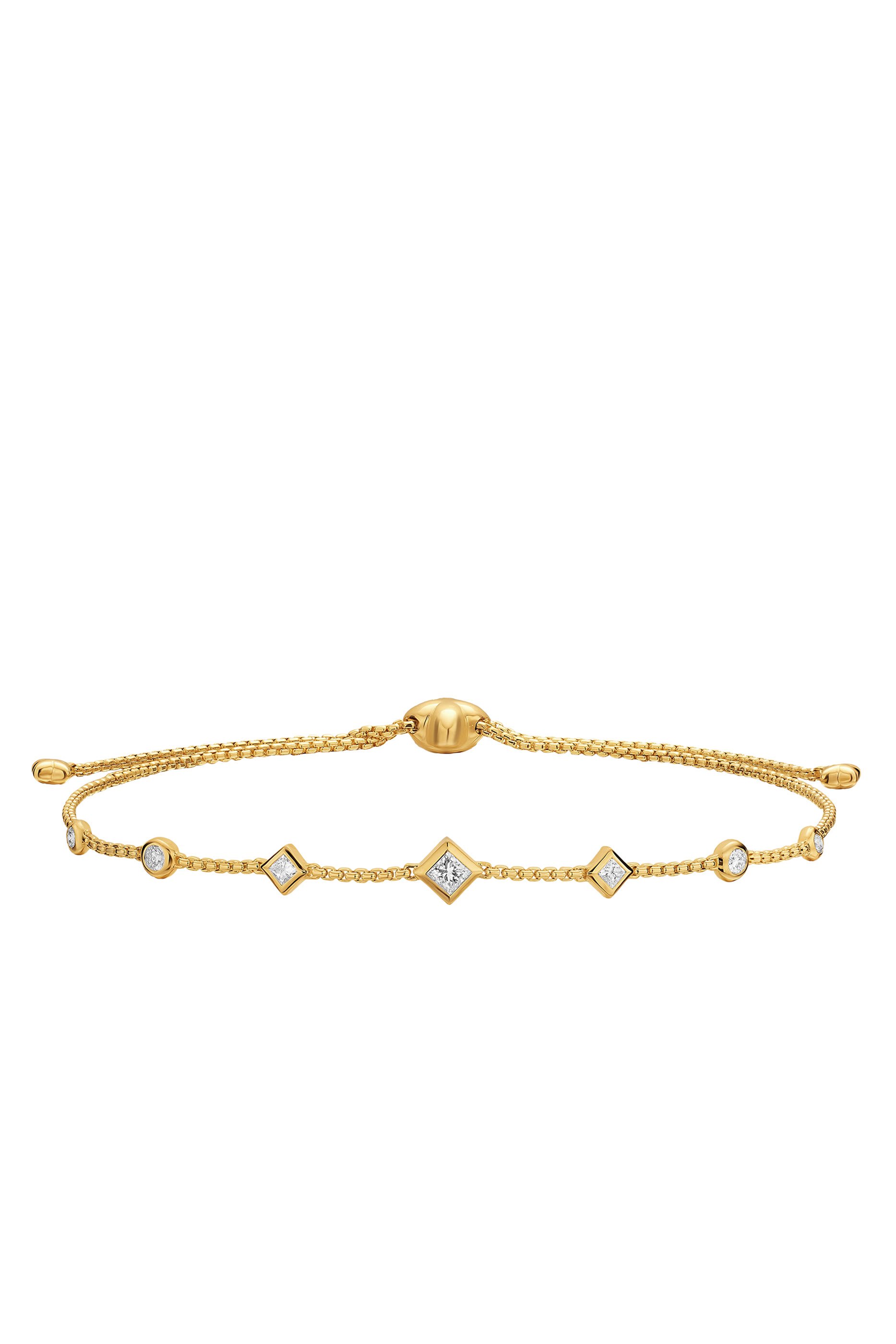 Petite Modern Renaissance&reg; Station Chain Bracelet, 18 Yellow Gold & Diamonds