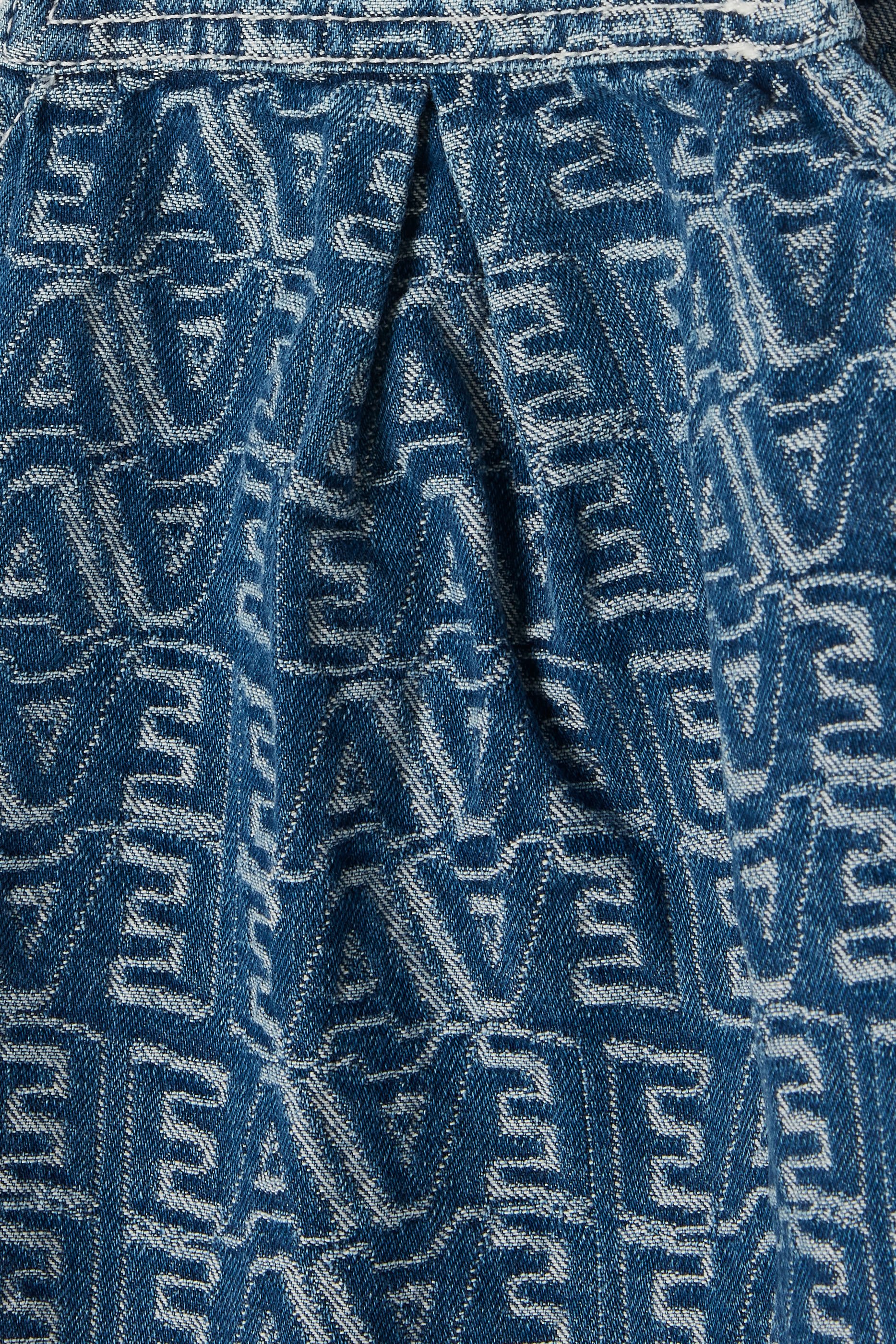 فستان بشعار الماركة بالكامل دنيم للأطفال