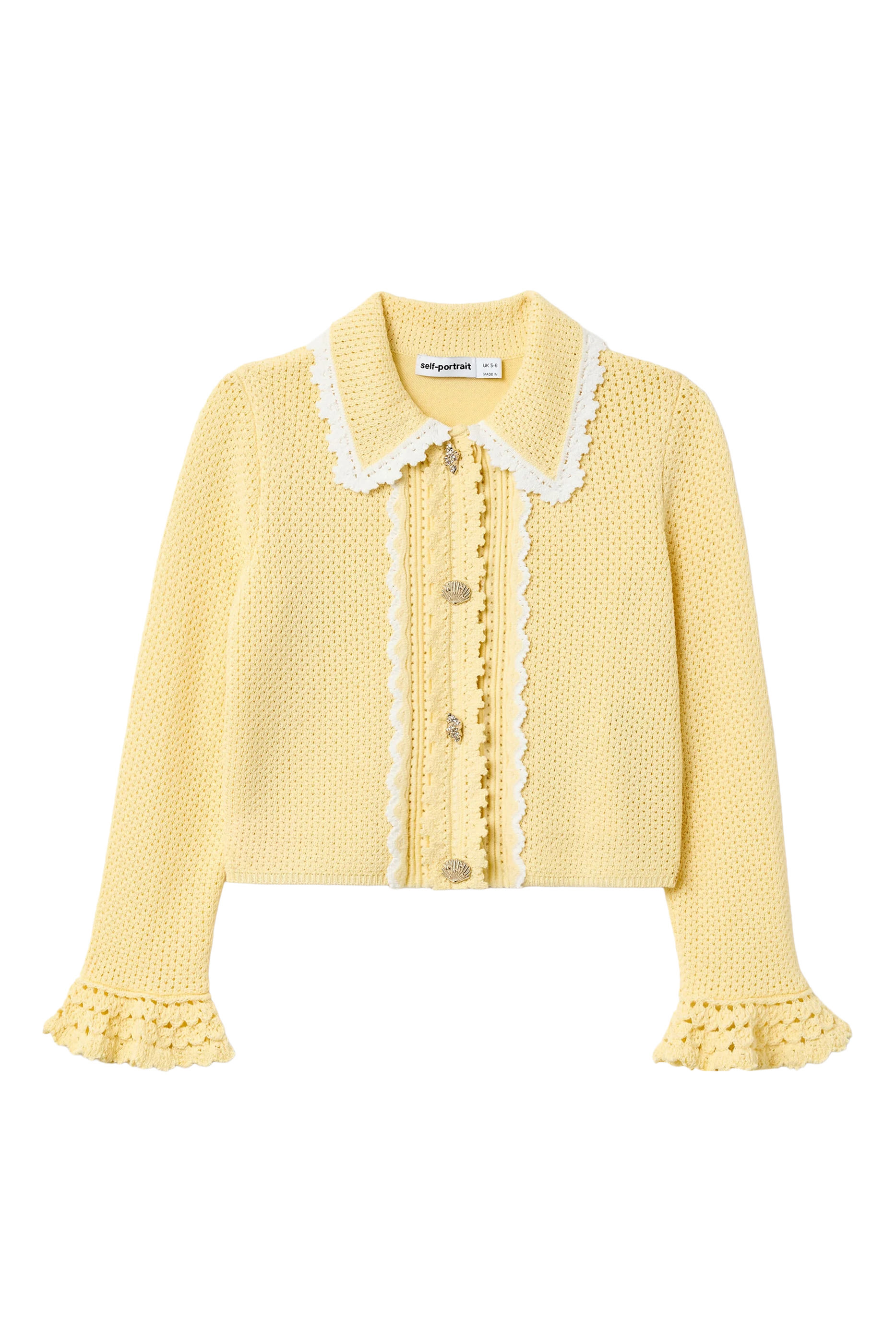 Kids Pointelle Frill Cardigan 