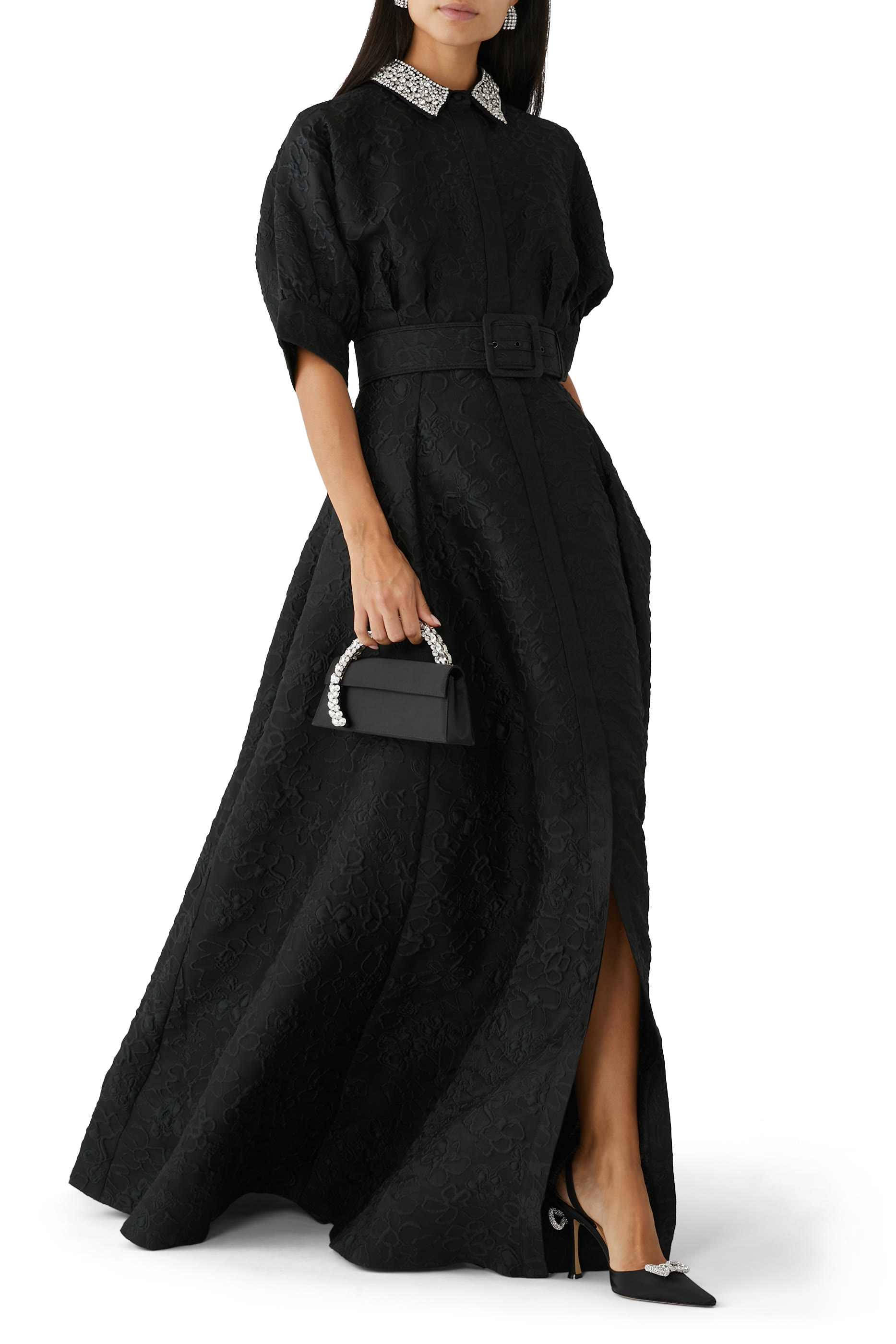 فستان سهرة استير بأكمام قصيرة