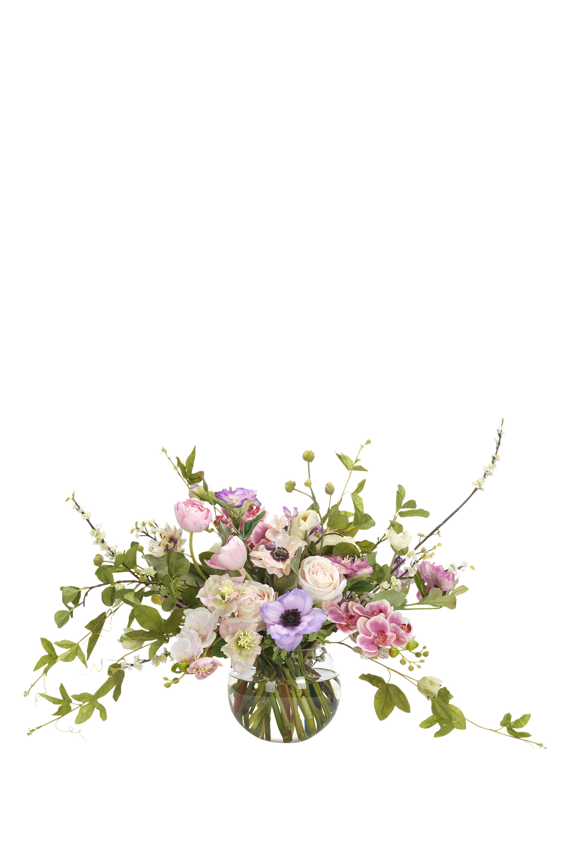 باقة زهور شقائق النعمان بتصميم حديقة مائية اصطناعية