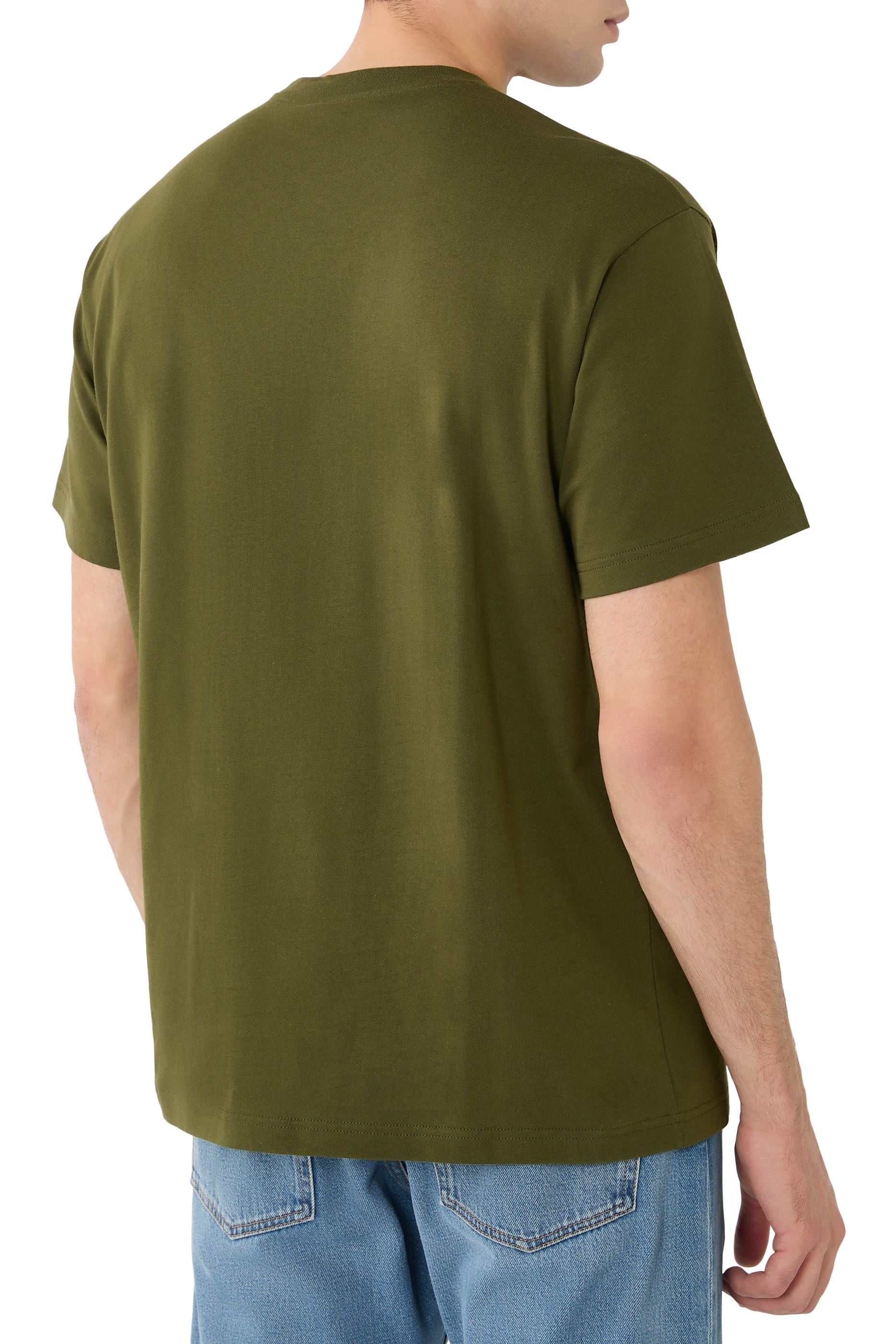 تيشيرت بطبعة شعار الماركة قطن جرسيه