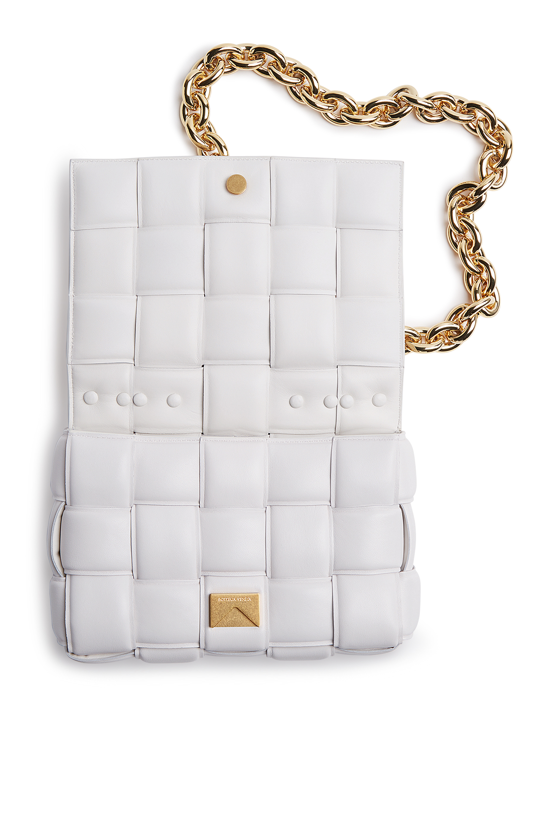 حقيبة كاسيت بسلسلة جلد بتصميم مجدول