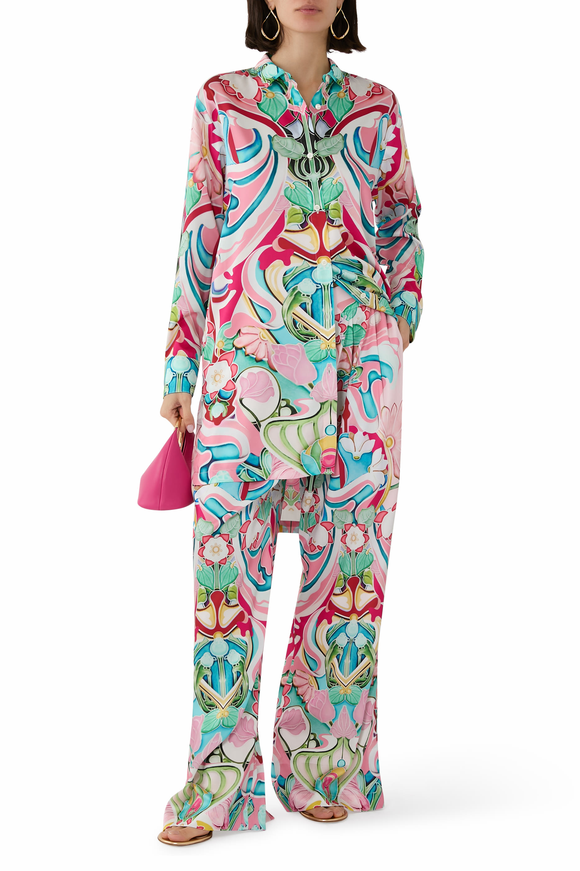 بنطال فارين بطبعات ساتان