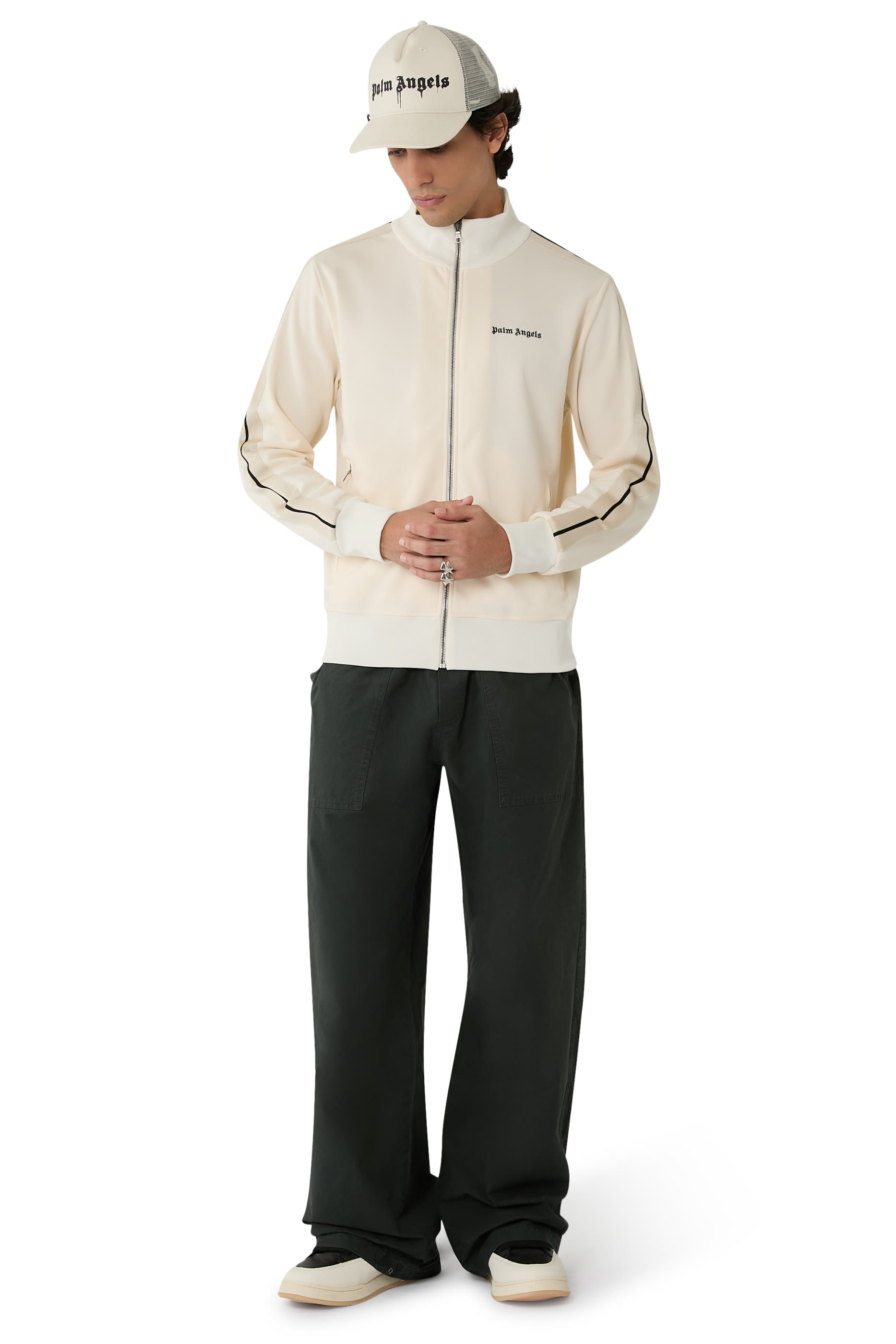 سويت شيرت مخطط بنصف سحاب