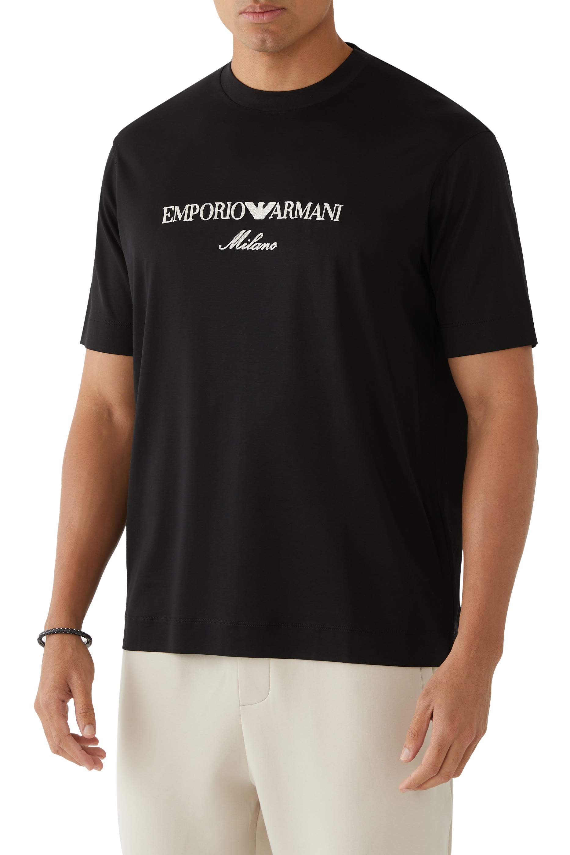 تيشيرت بشعار الماركة قطن