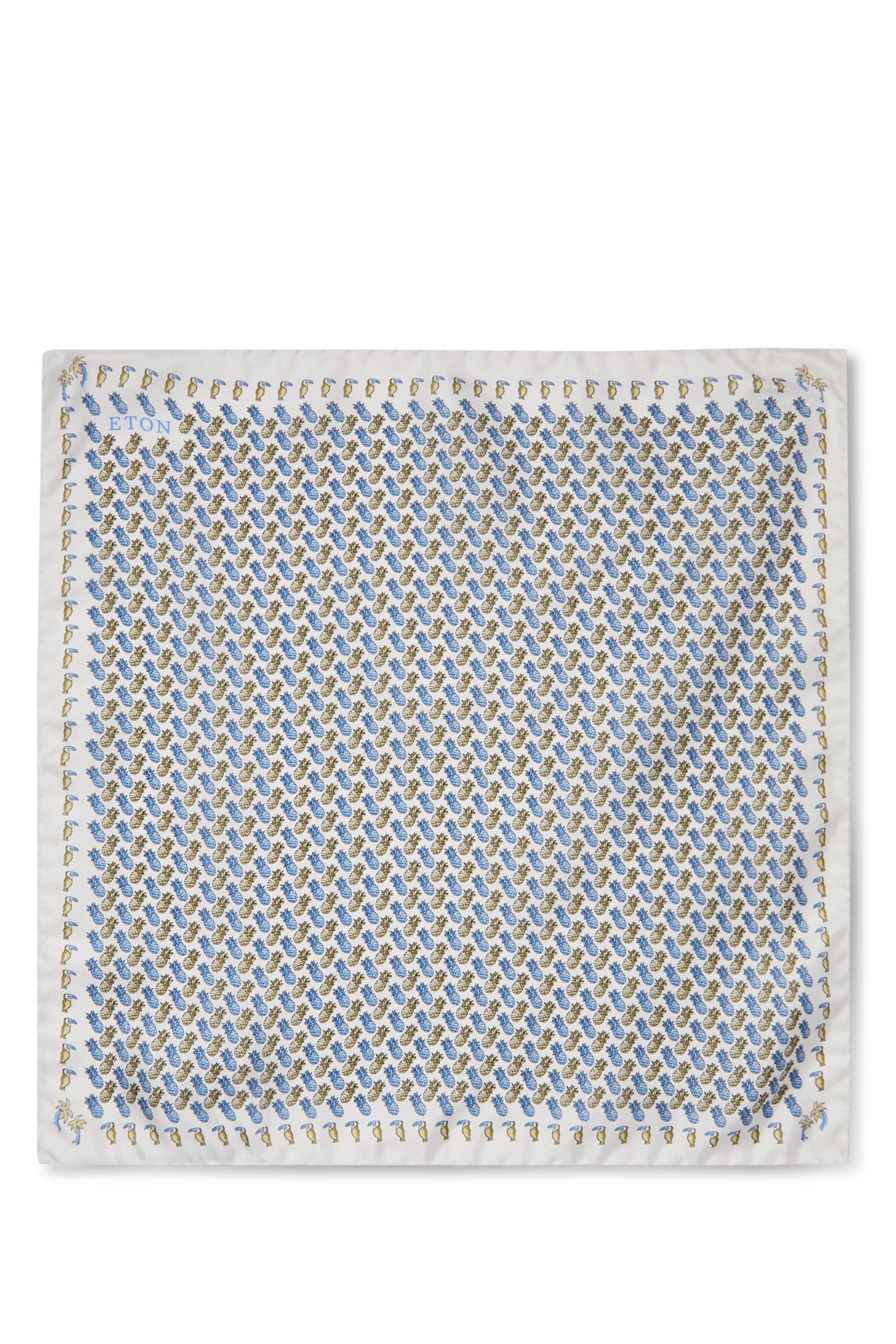 منديل جيب بنقشة أناناس حرير تويل