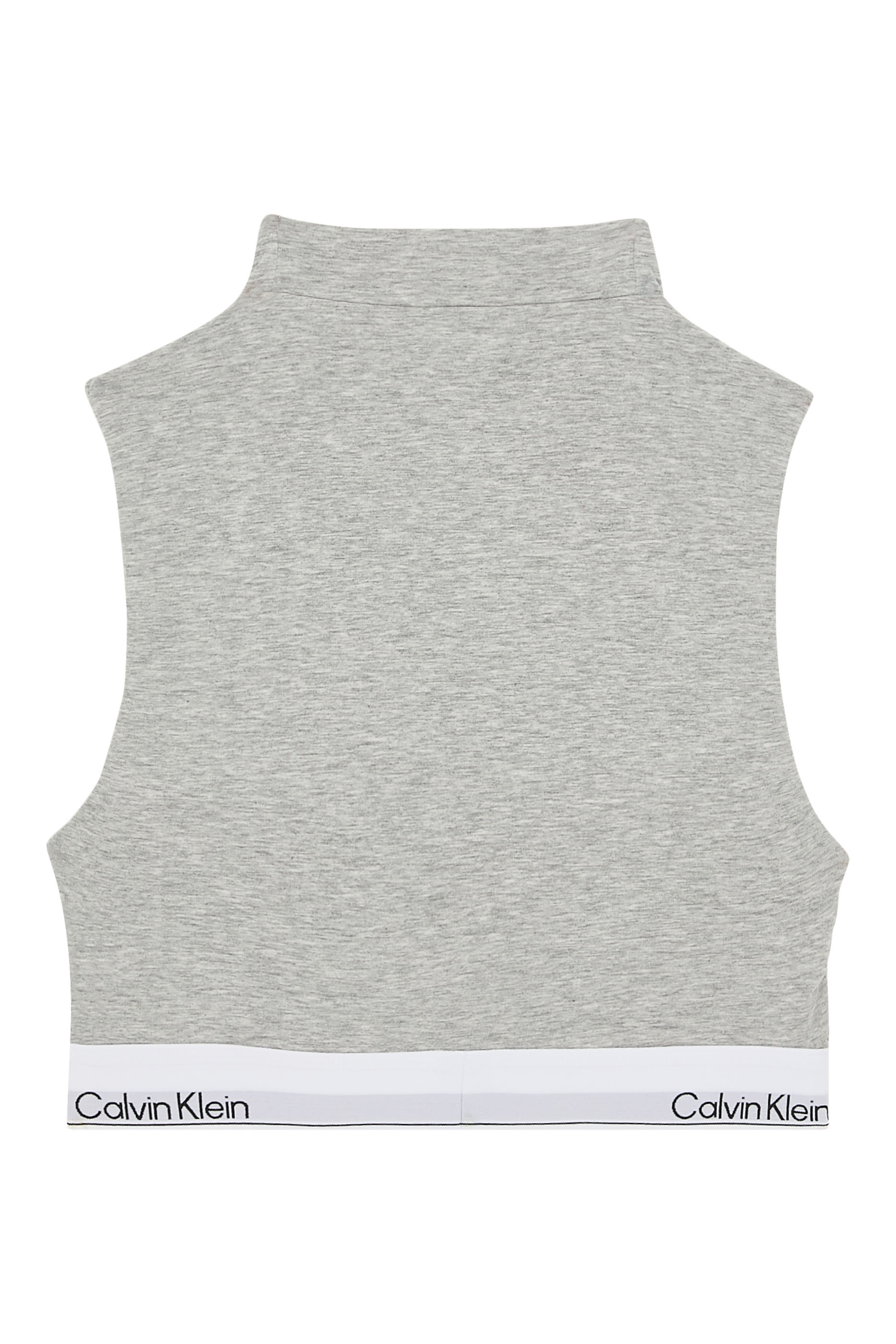 حمالة صدر ببطانة خفيفة وياقة ضيقة وشعار الماركة قطن مودال