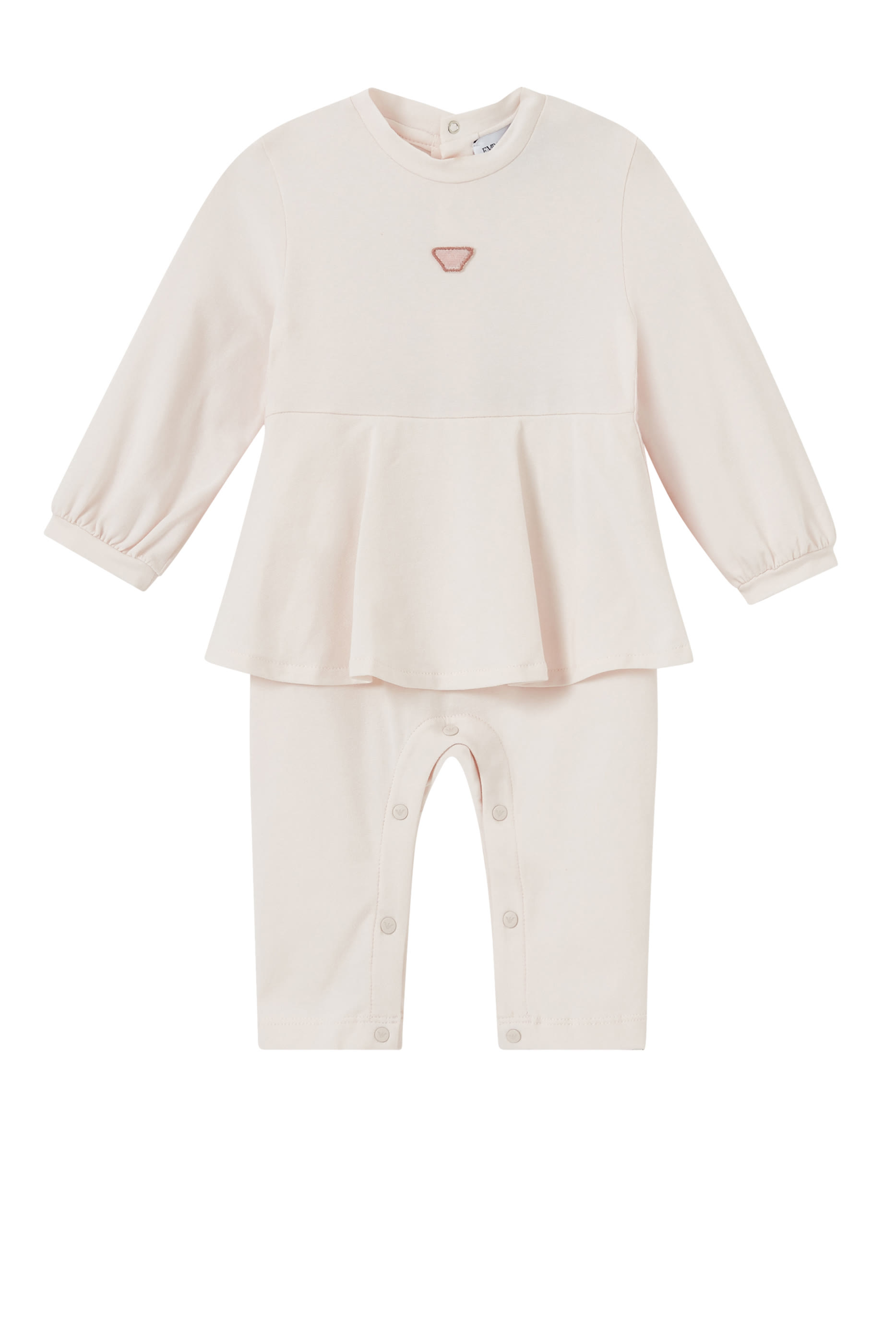 طقم فستان ولغينغز من التشكيلة الأساسية برقعة إيموجي وشعار الماركة