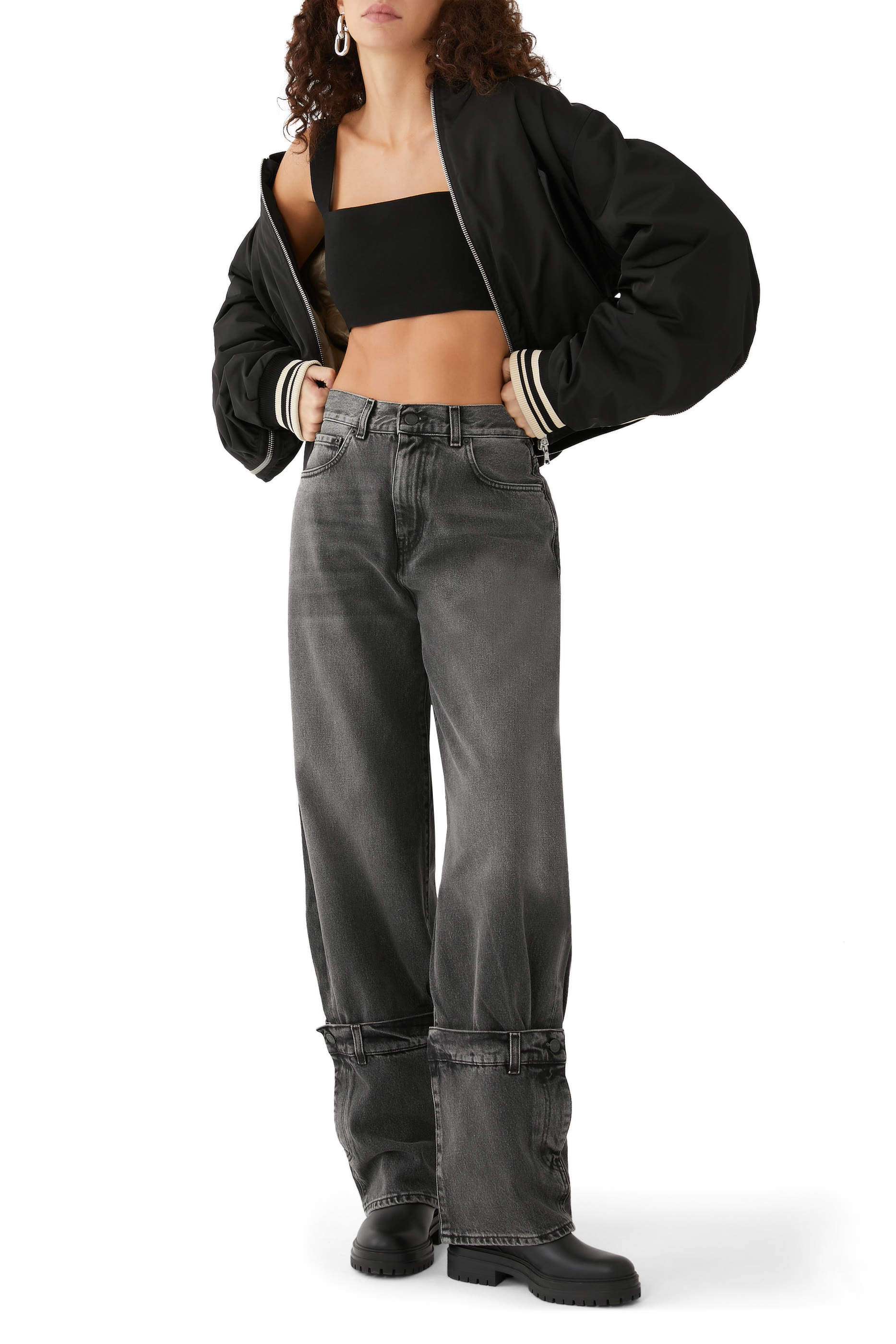 بنطال جينز هيرلي بقصة ساق واسعة