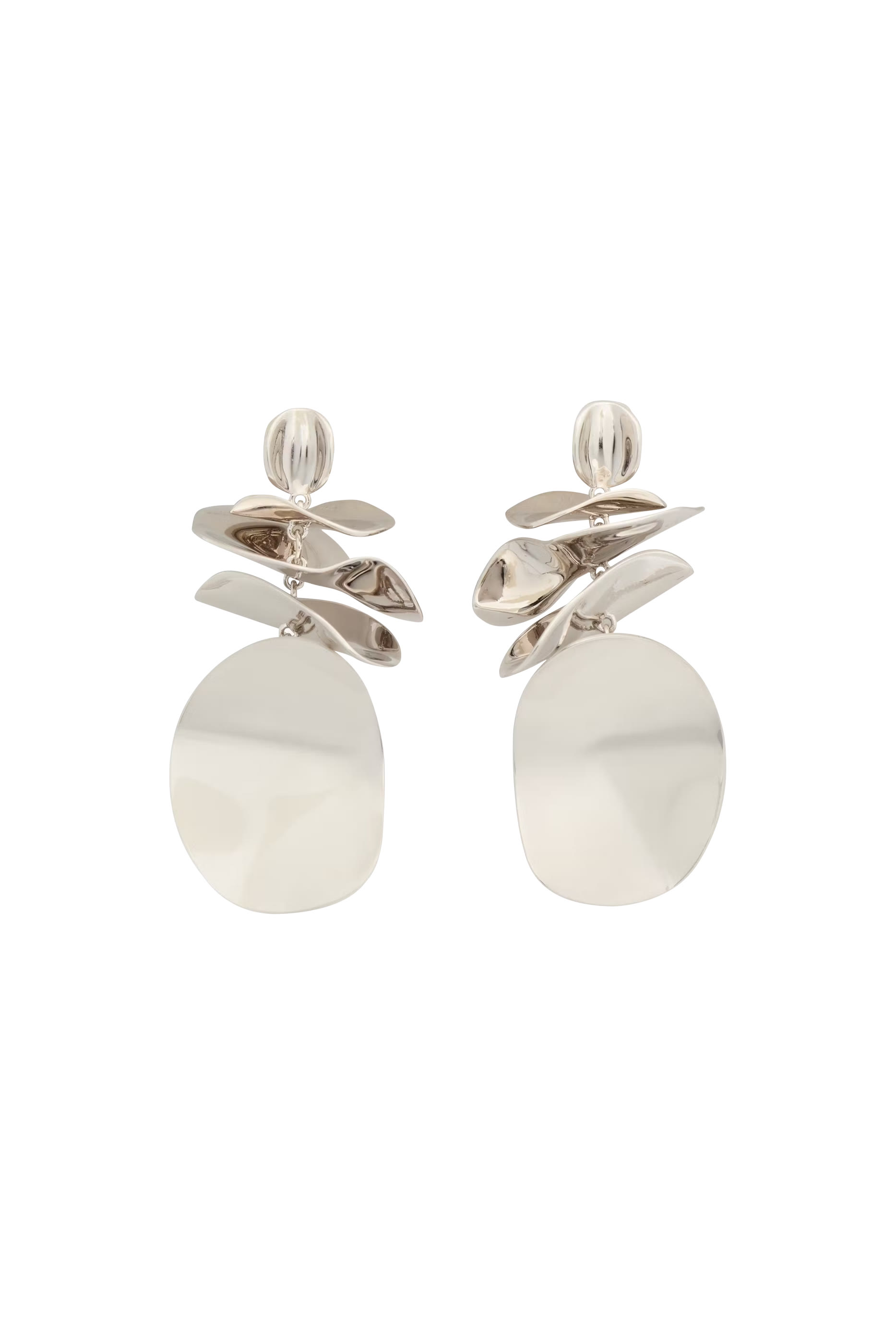 أقراط سناك تايم ستايتمنت مرصعة بأحجار زركونيا مكعبة، معدن مطلي ومشابك تيتانيوم