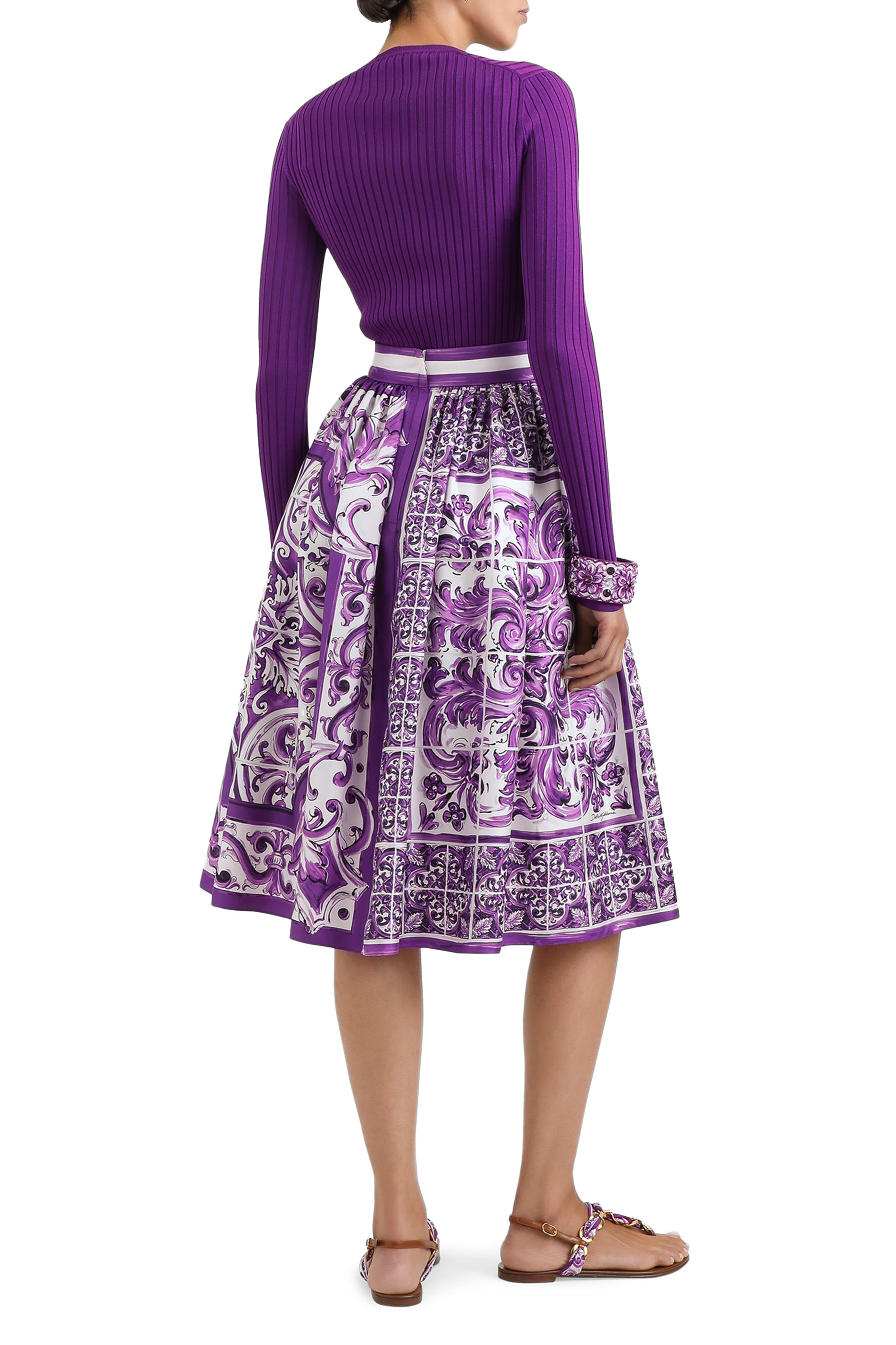 تنورة بنقشة مايوليكا تويل