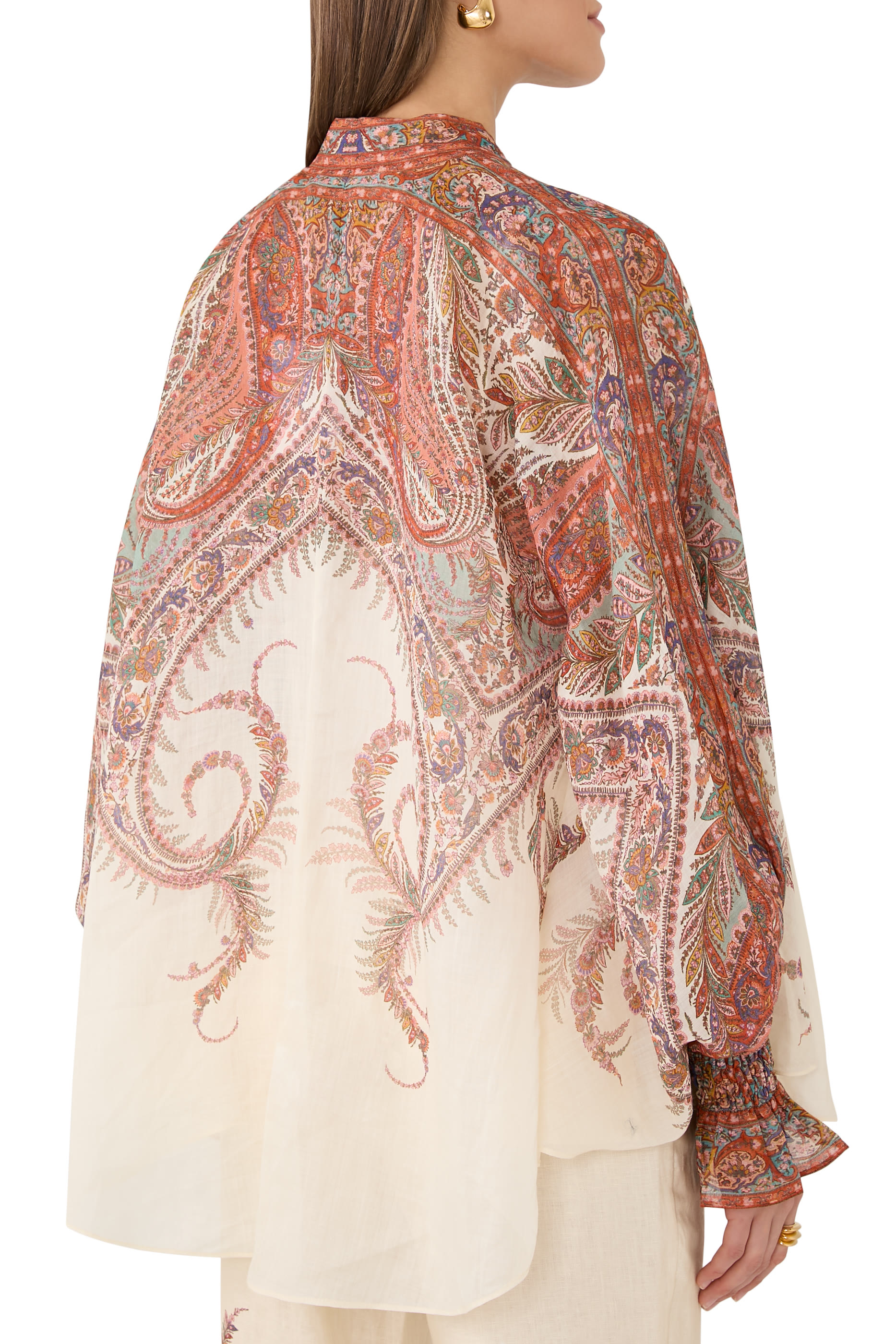 بلوزة ريانون برباط على الرقبة