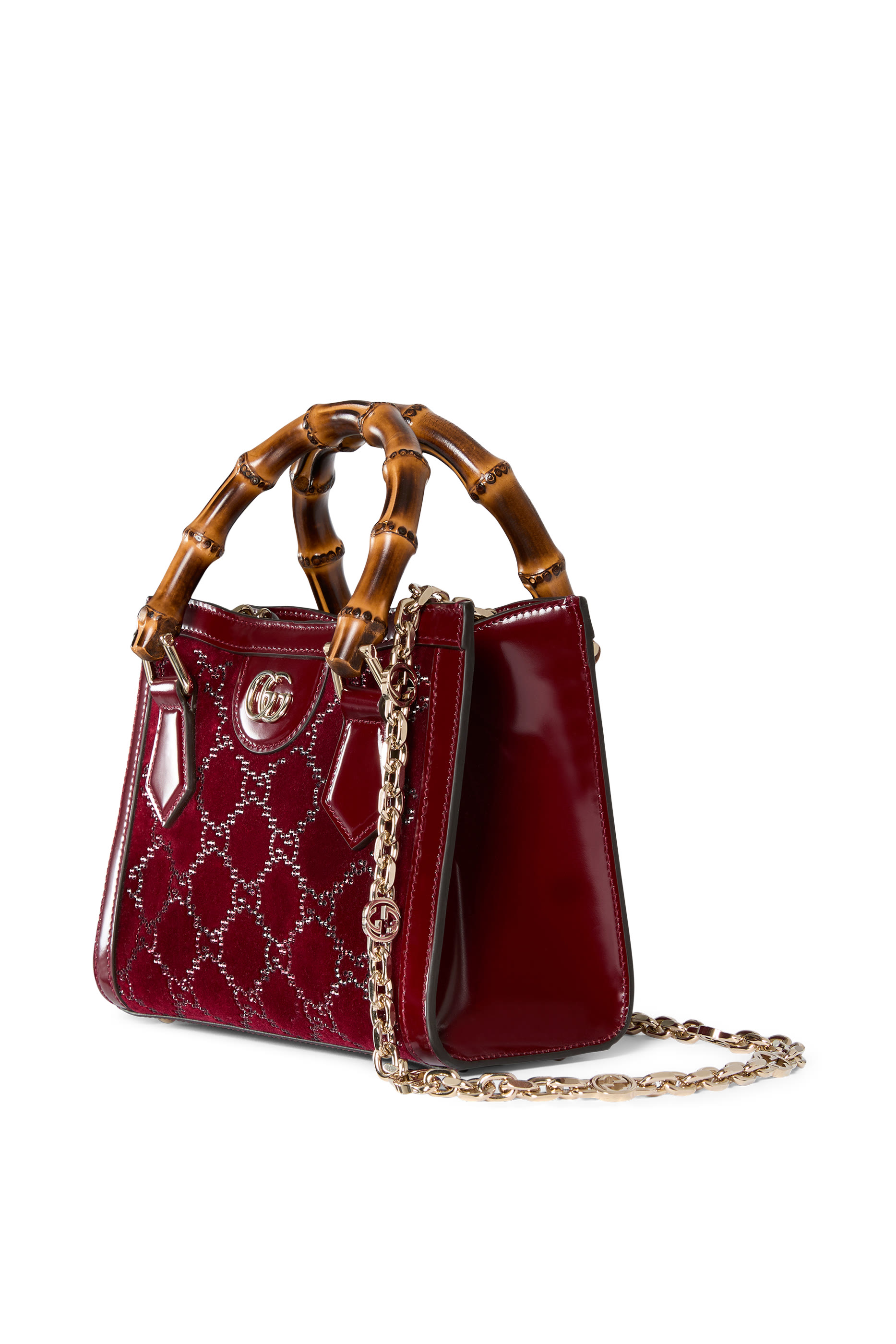 حقيبة يد ديانا صغيرة مرصعة بالكريستال 