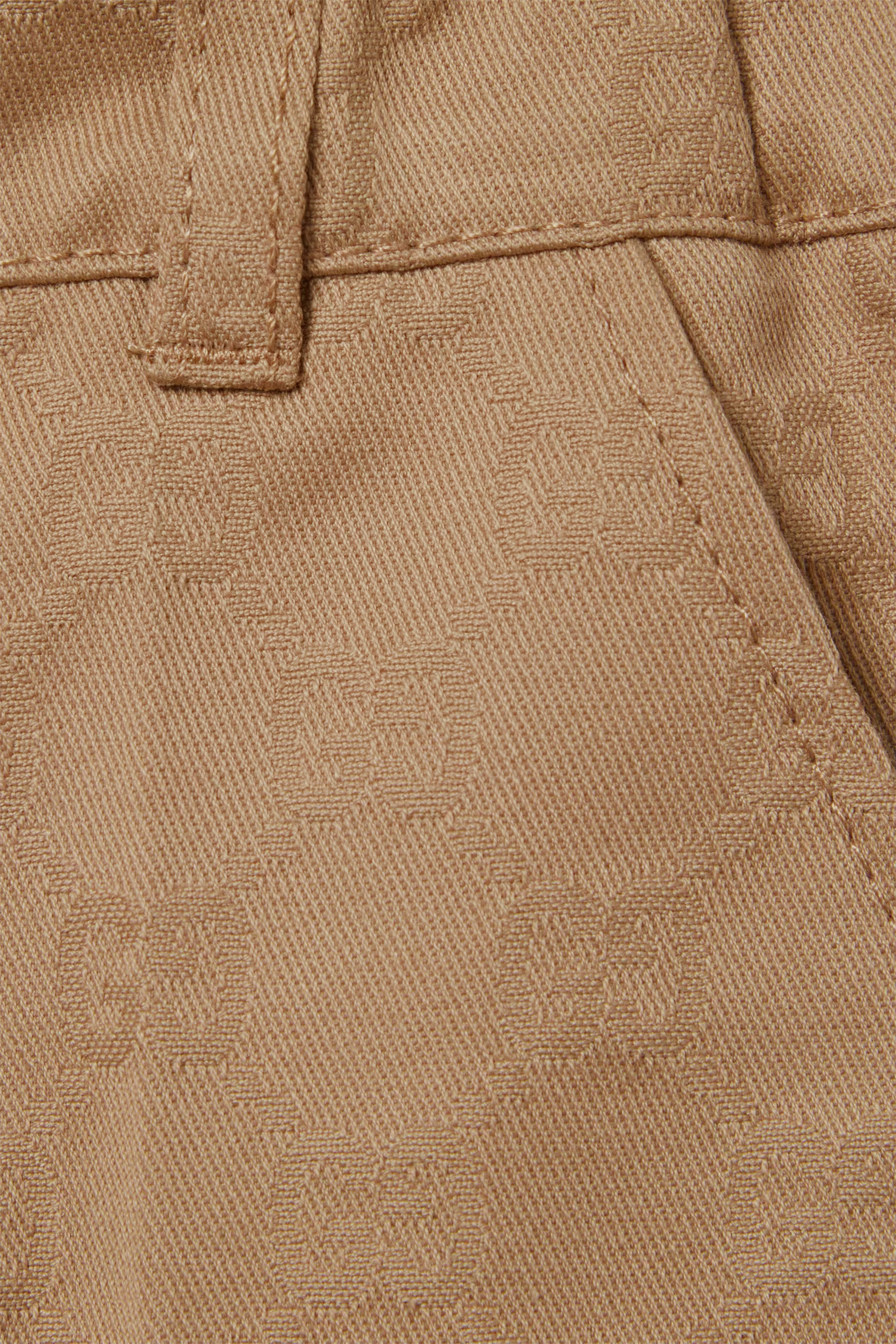 بنطال بنقشة حرفي شعار الماركة وشريط الويب قطن للأطفال