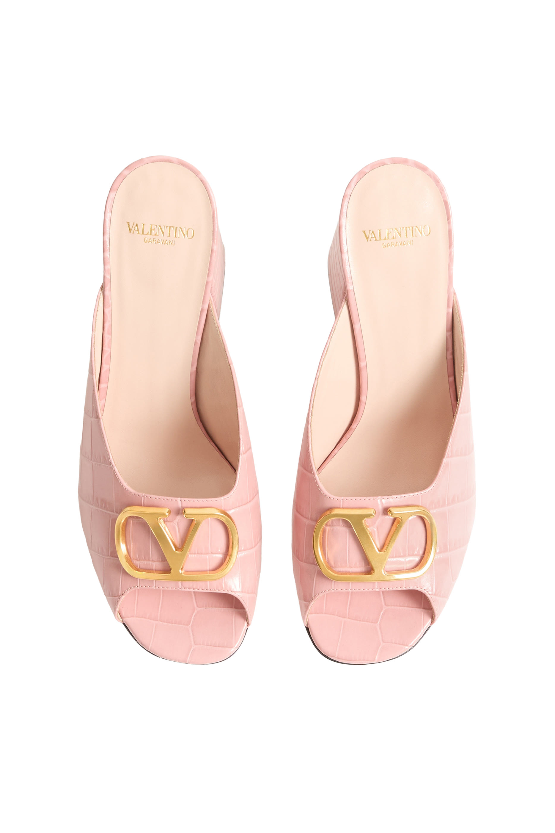 صندل 95 بحلية شعار الماركة جلد بنقشة