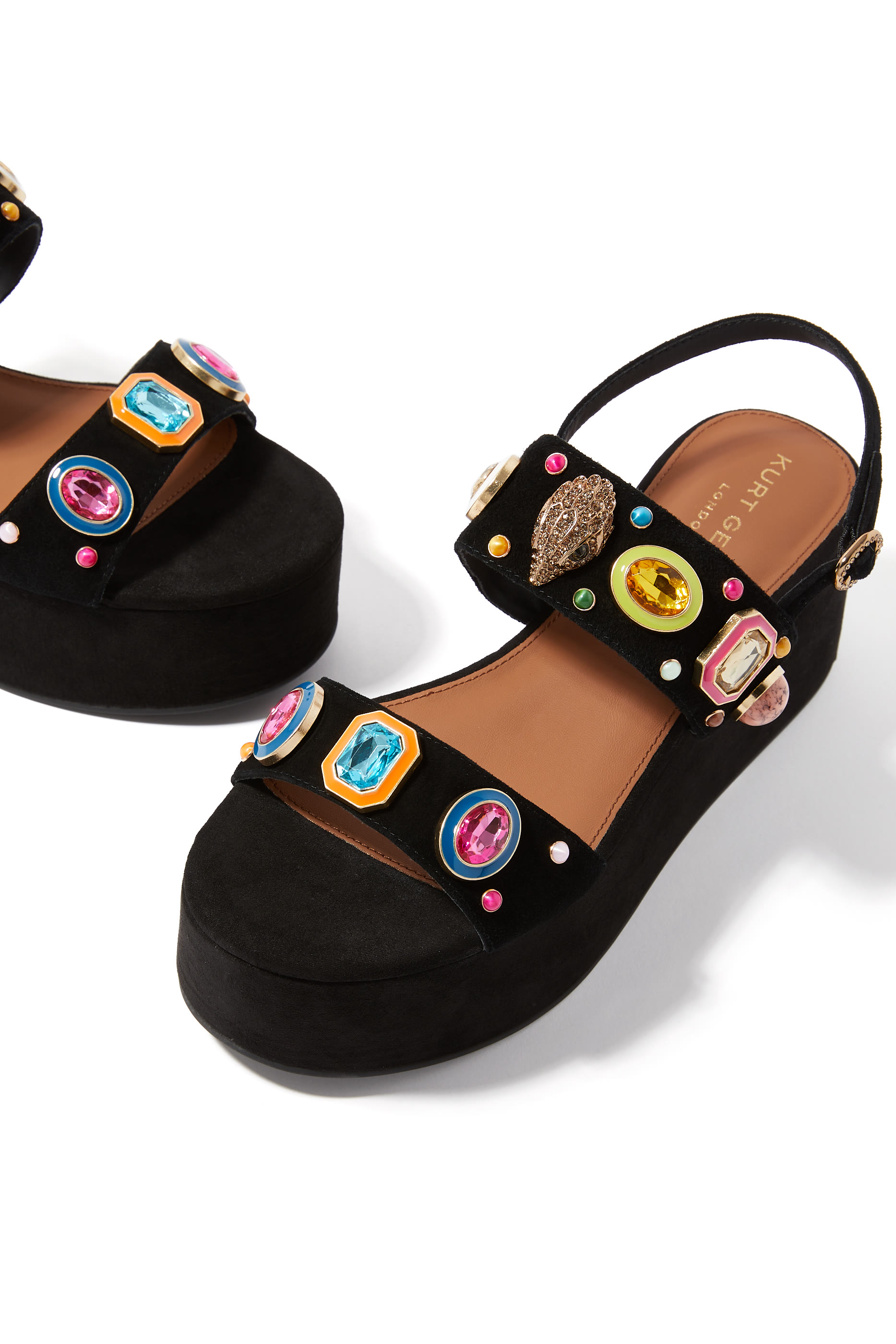 صندل بنعل سميك بطول 80 مم  بأحجار متعددة