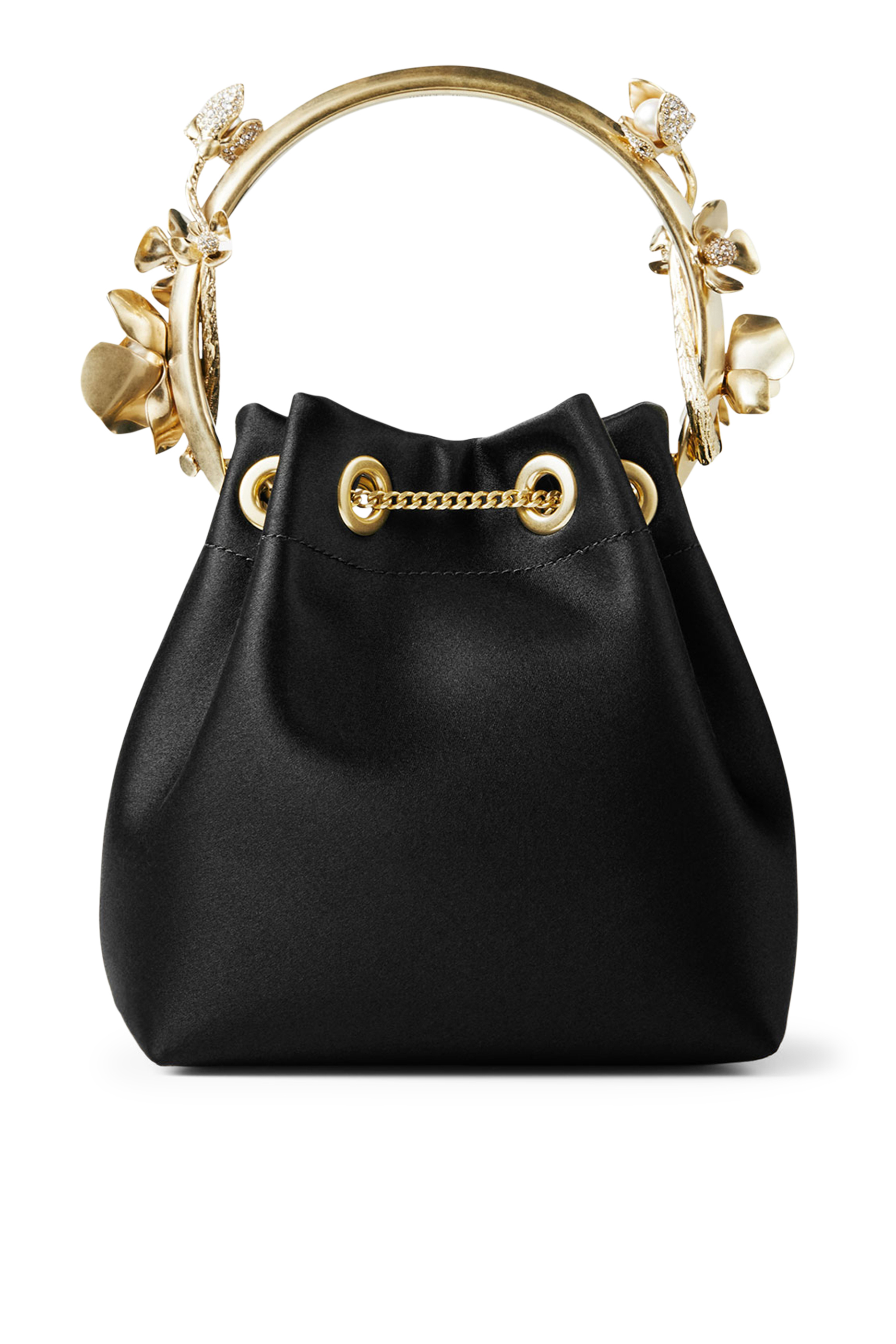 حقيبة بون بون بيد مزينة بزهور