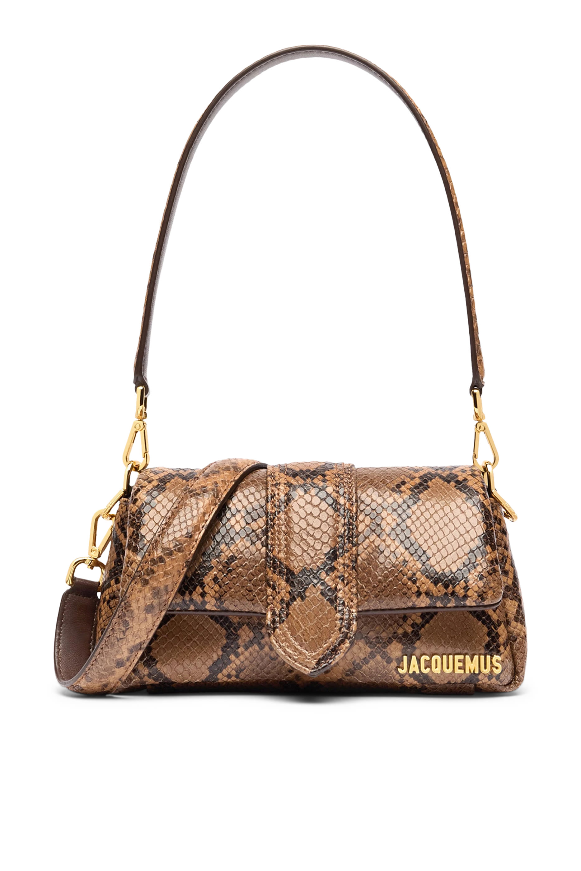 حقيبة لو بوتي بامبينو جلد مبطن مزخرف بنقشة ثعبان