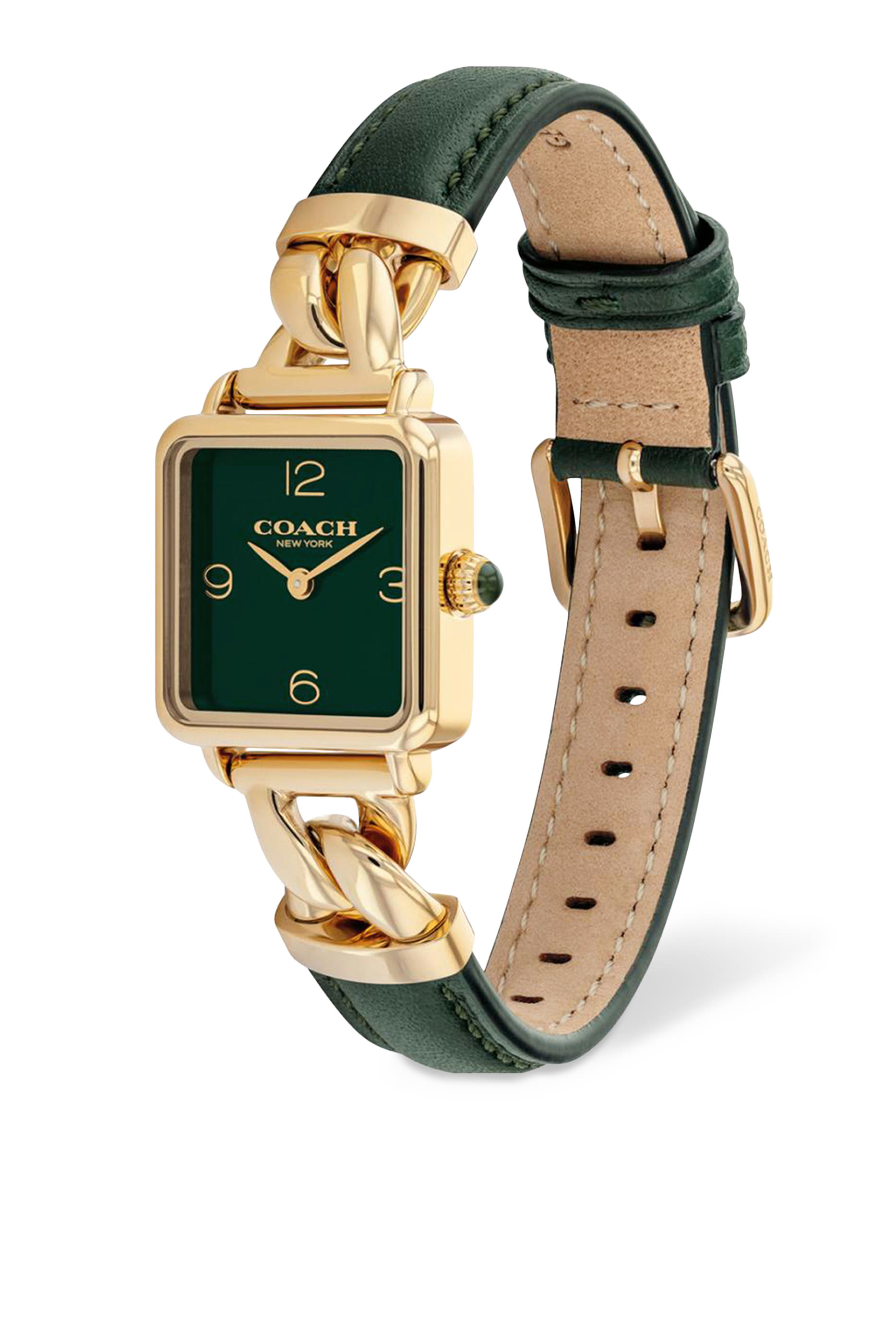  ساعة كاس بتصميم ملفوف جلد