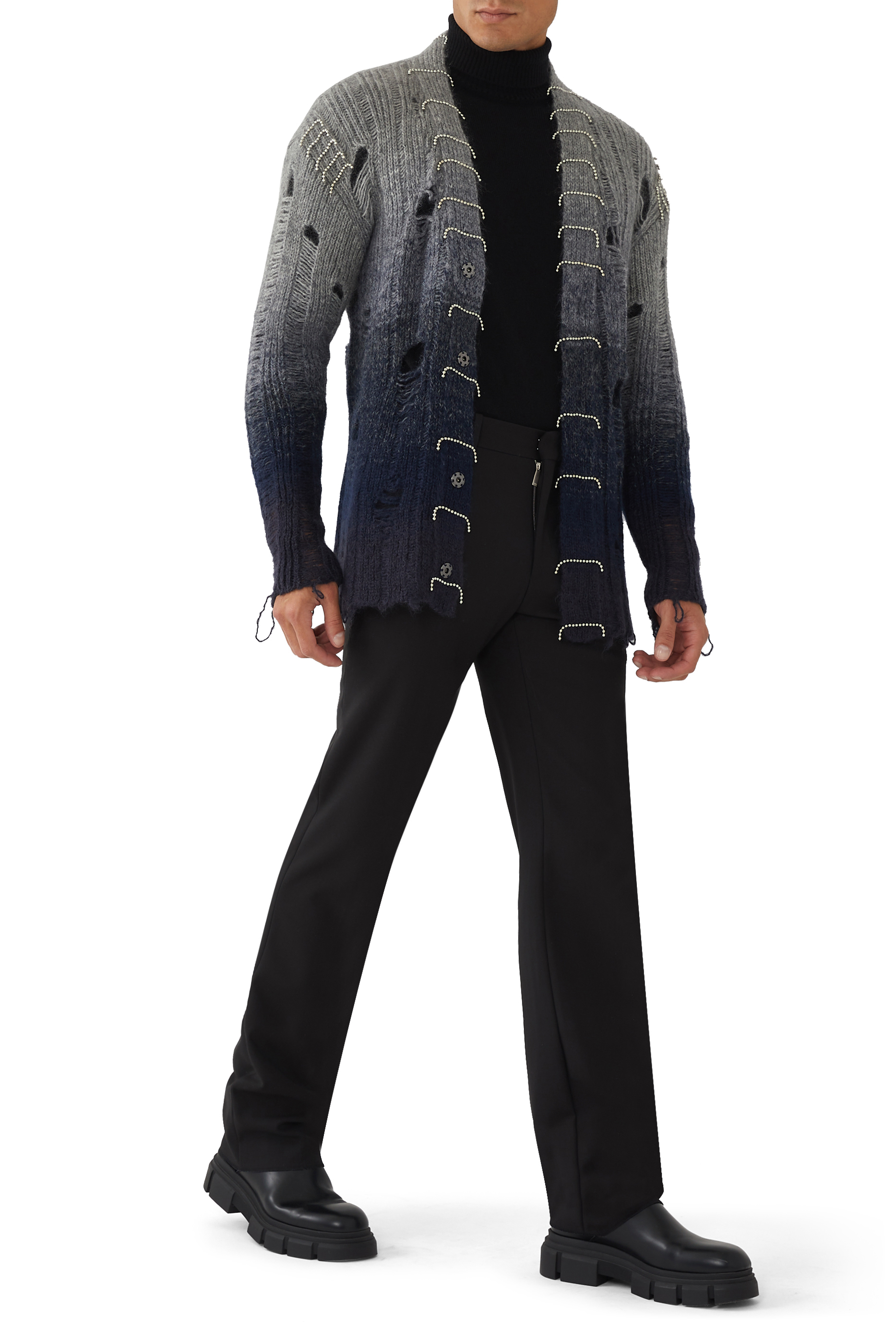 بنطال سليم صوف معالج