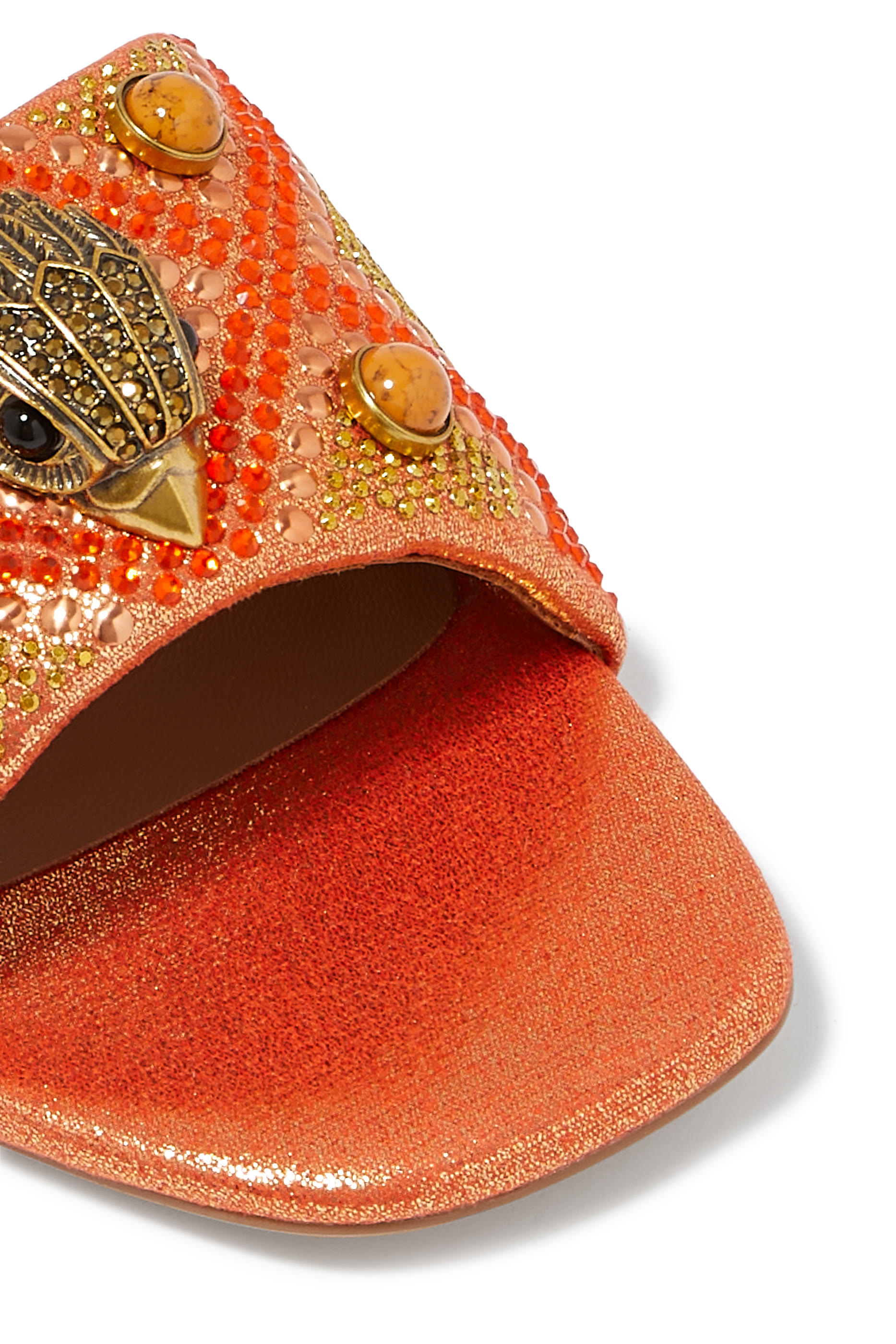 صندل كنسنغتون بنعل مسطح مرصع بأحجار