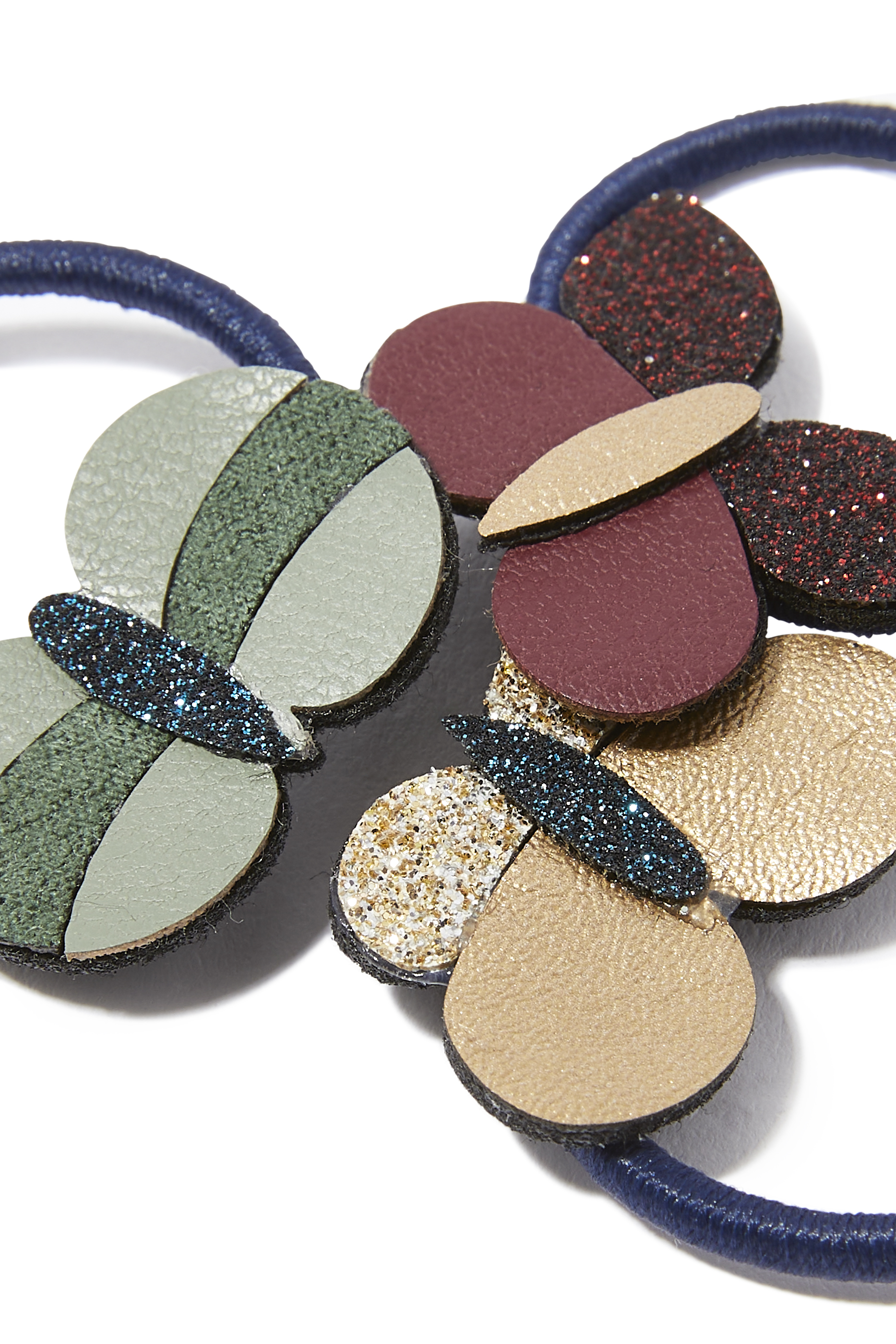 طقم أربطة شعر بوني للأطفال بتصميم فراشة، 6 قطع