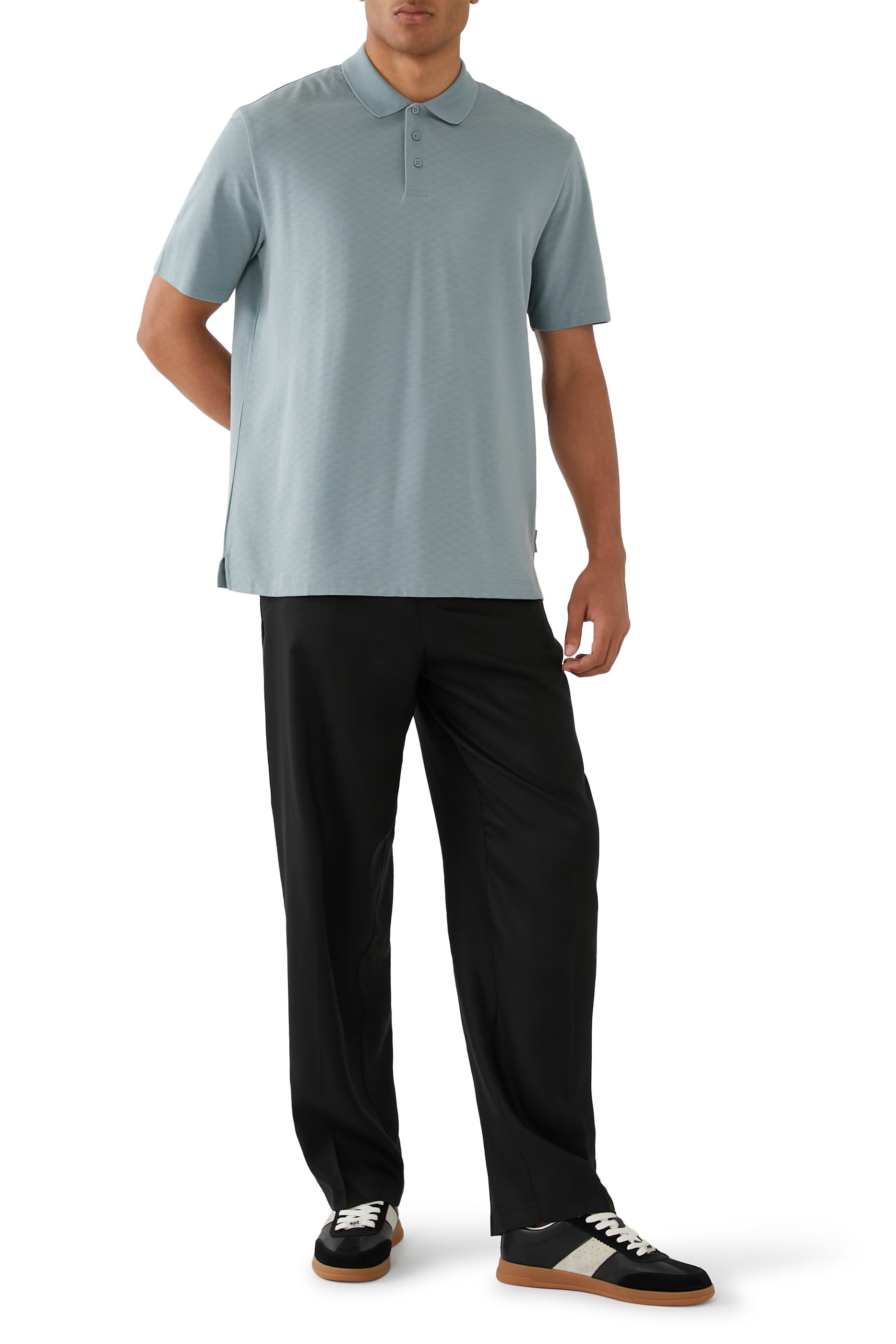 قميص بولو مطرز بالكامل