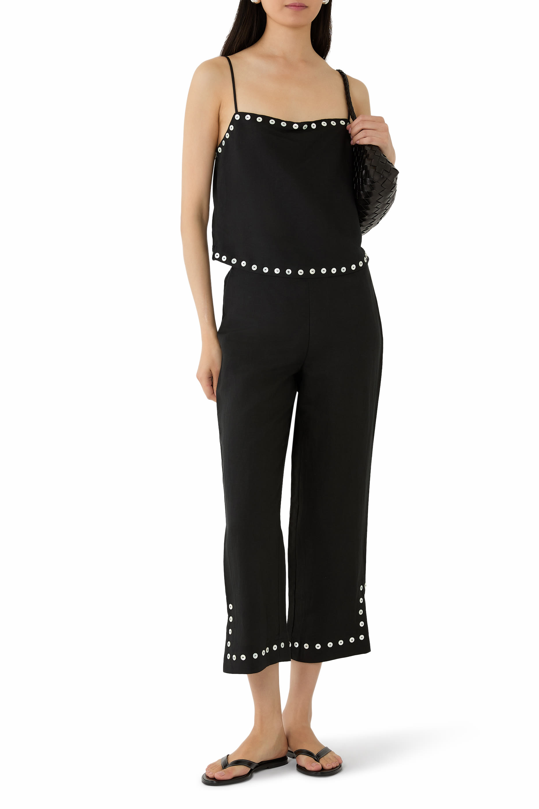 بلوزة كيرا بلا أكمام مزيج كتان