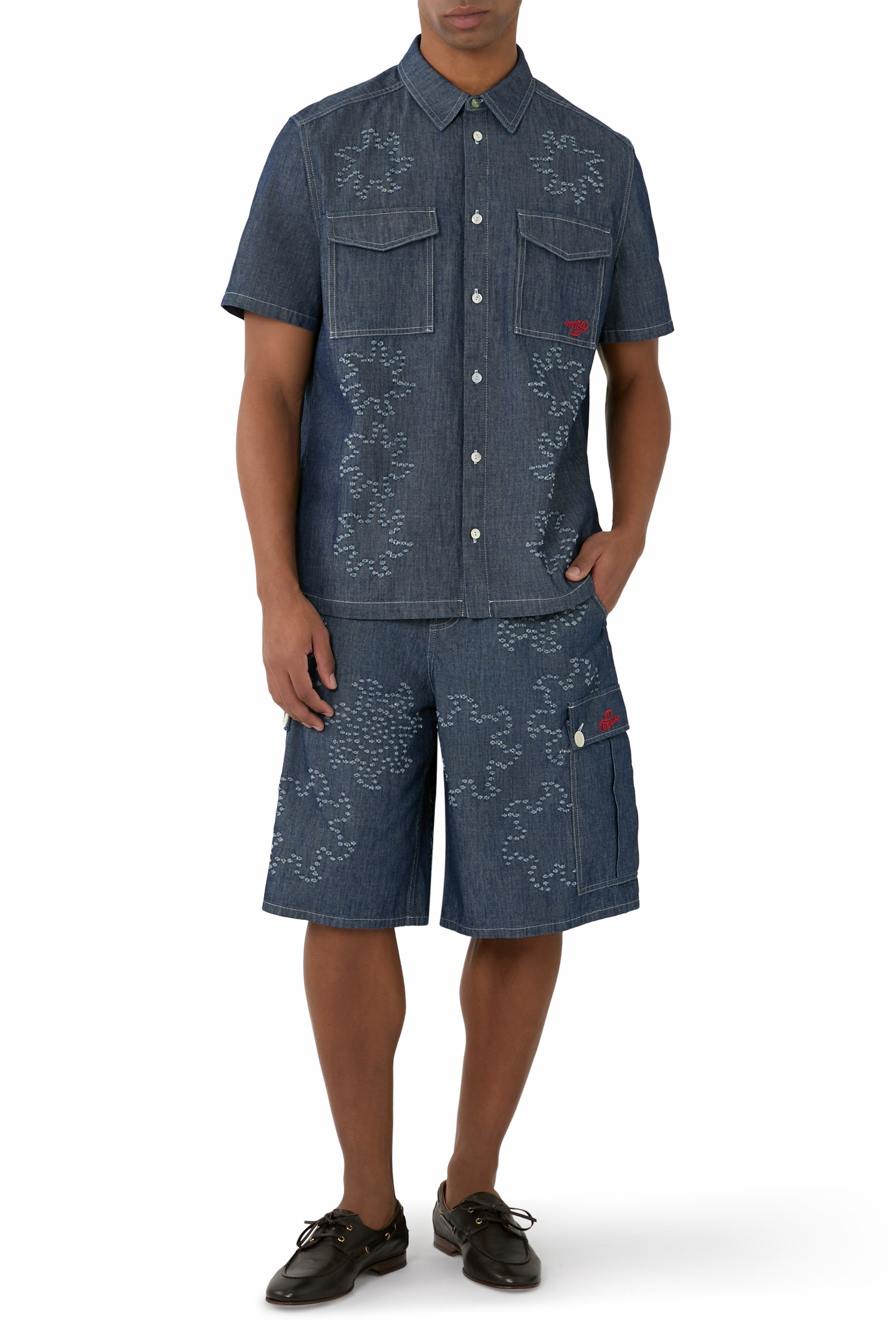 قميص بأكمام قصيرة شمبراي