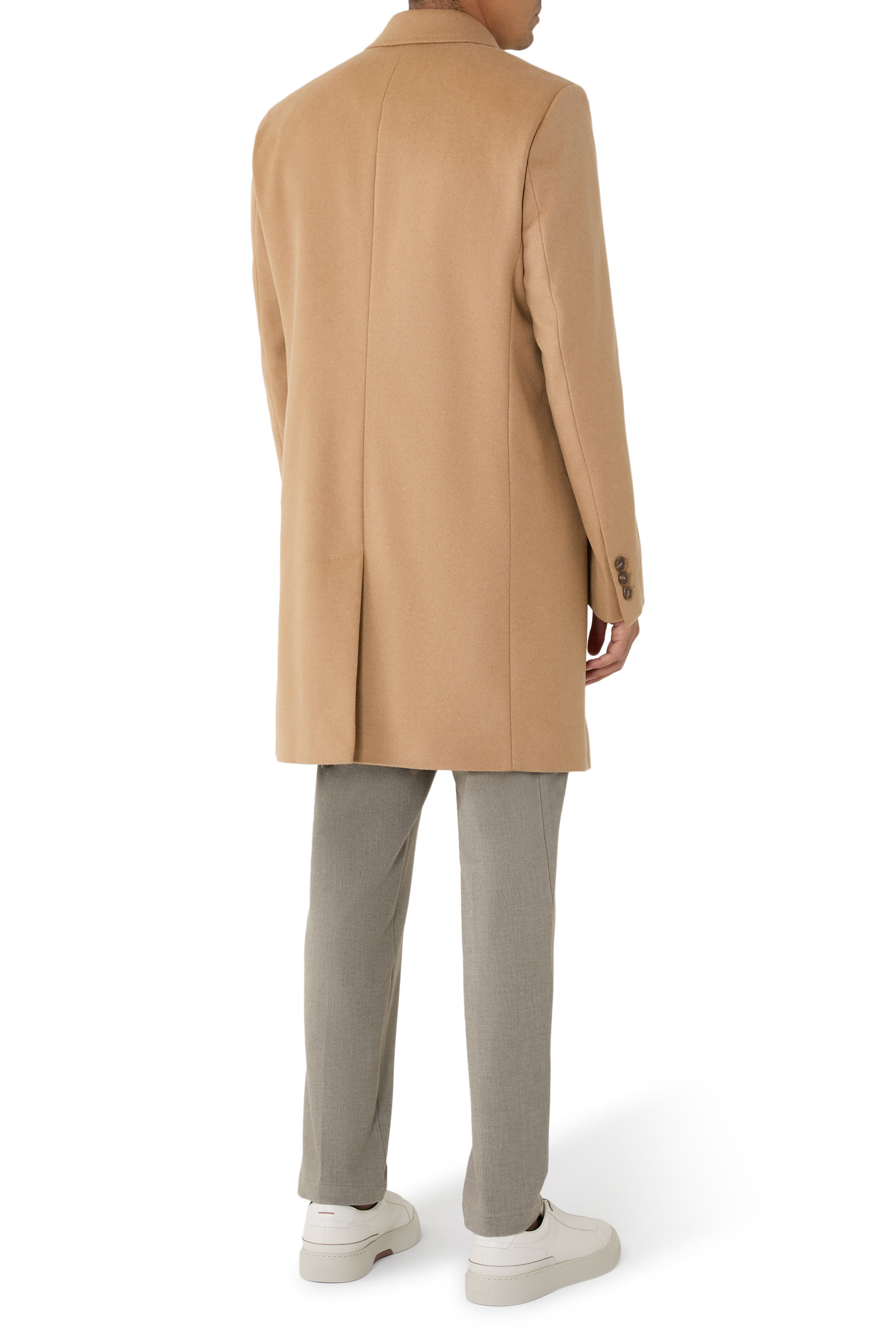 معطف بقصة ضيقة صوف وكشمير