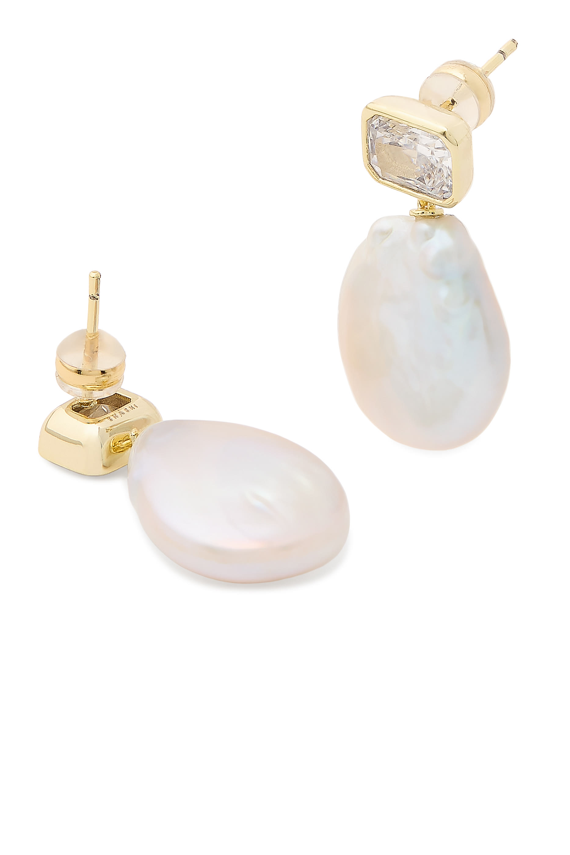 أقراط كليو بأحجار بتصميم مستطيل