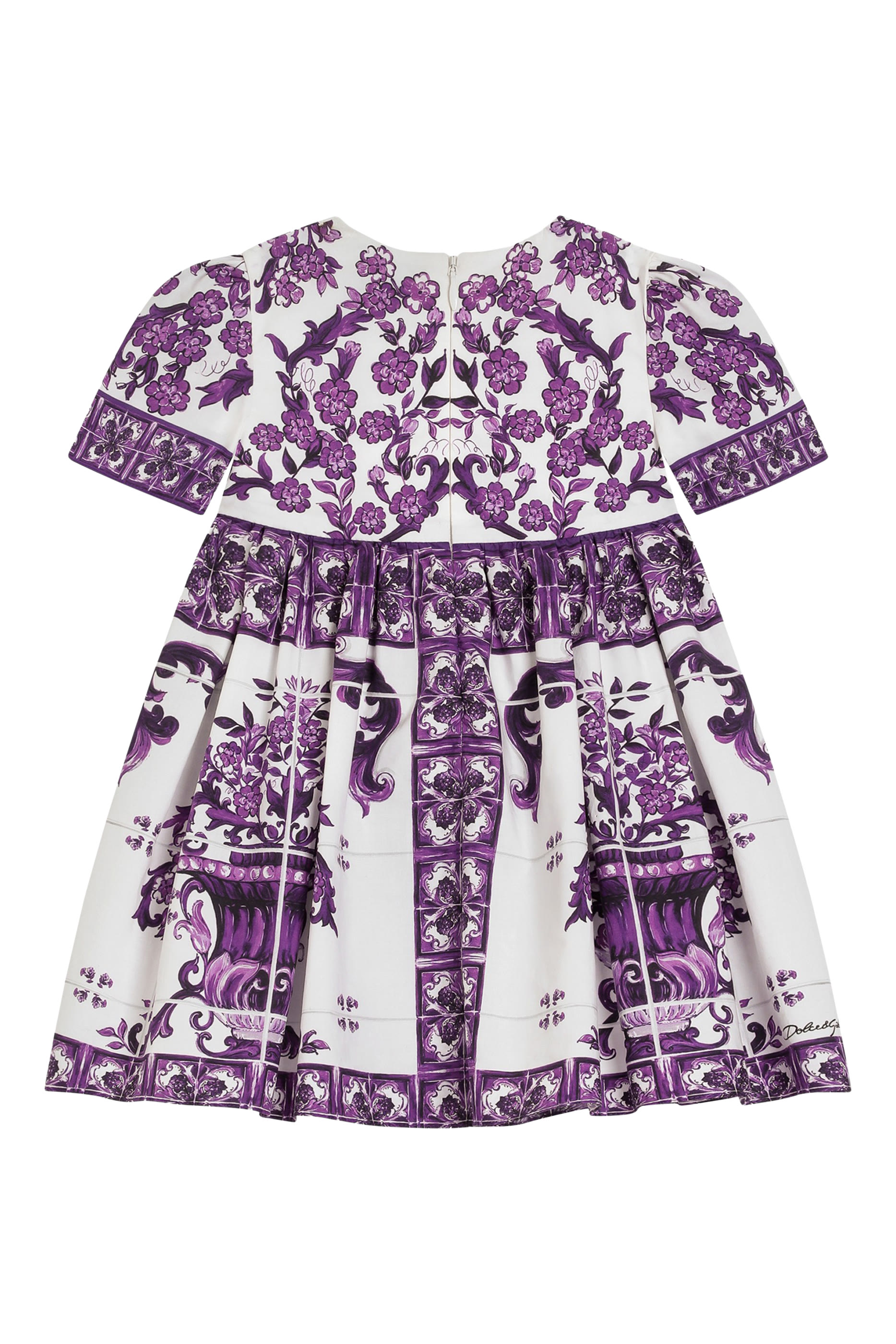 فستان بطبعة مايوليكا قطن بوبلين للأطفال