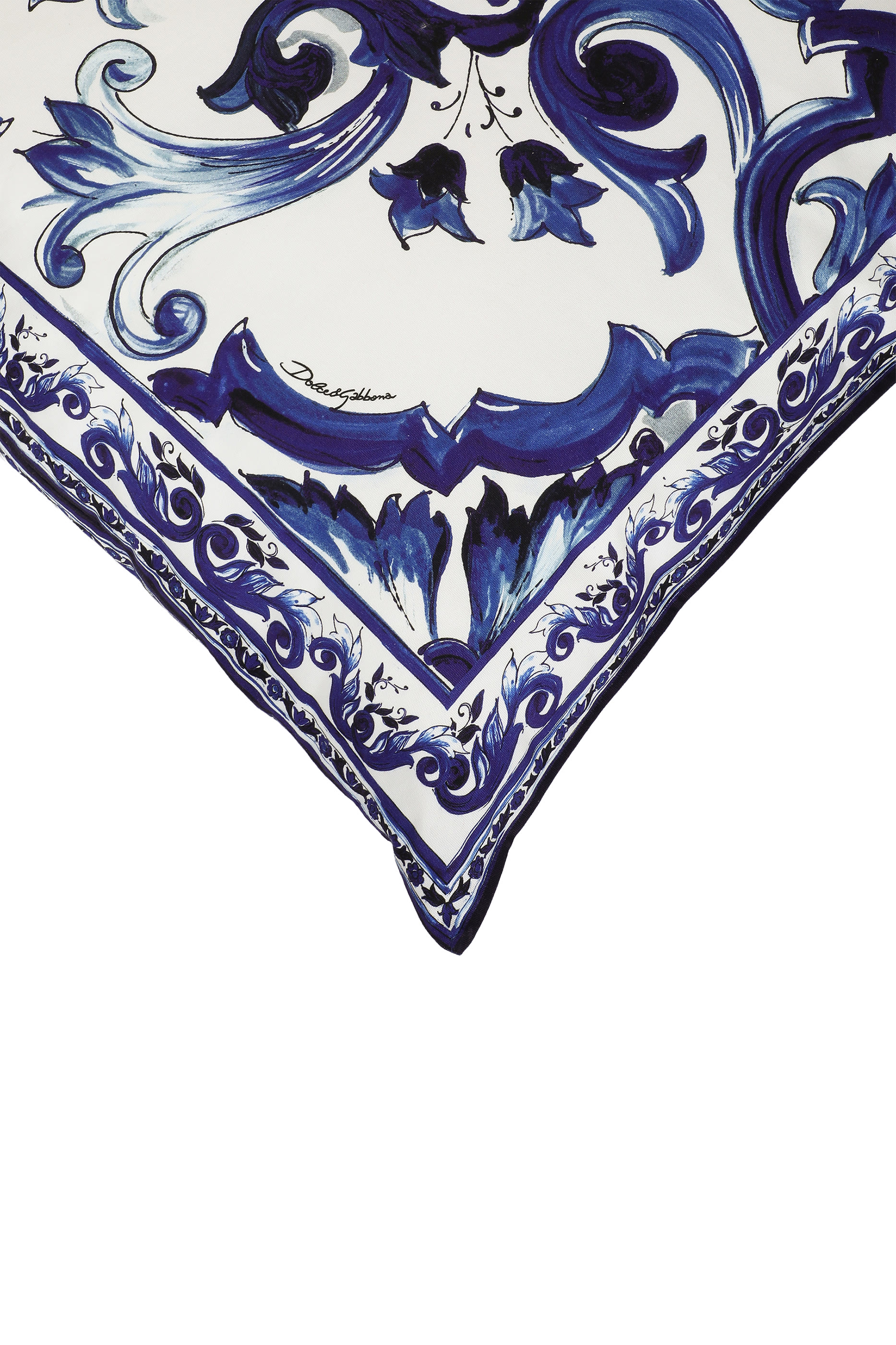 وسادة كبيرة بنقشة بلو ميديتيرانيو قماش قنب