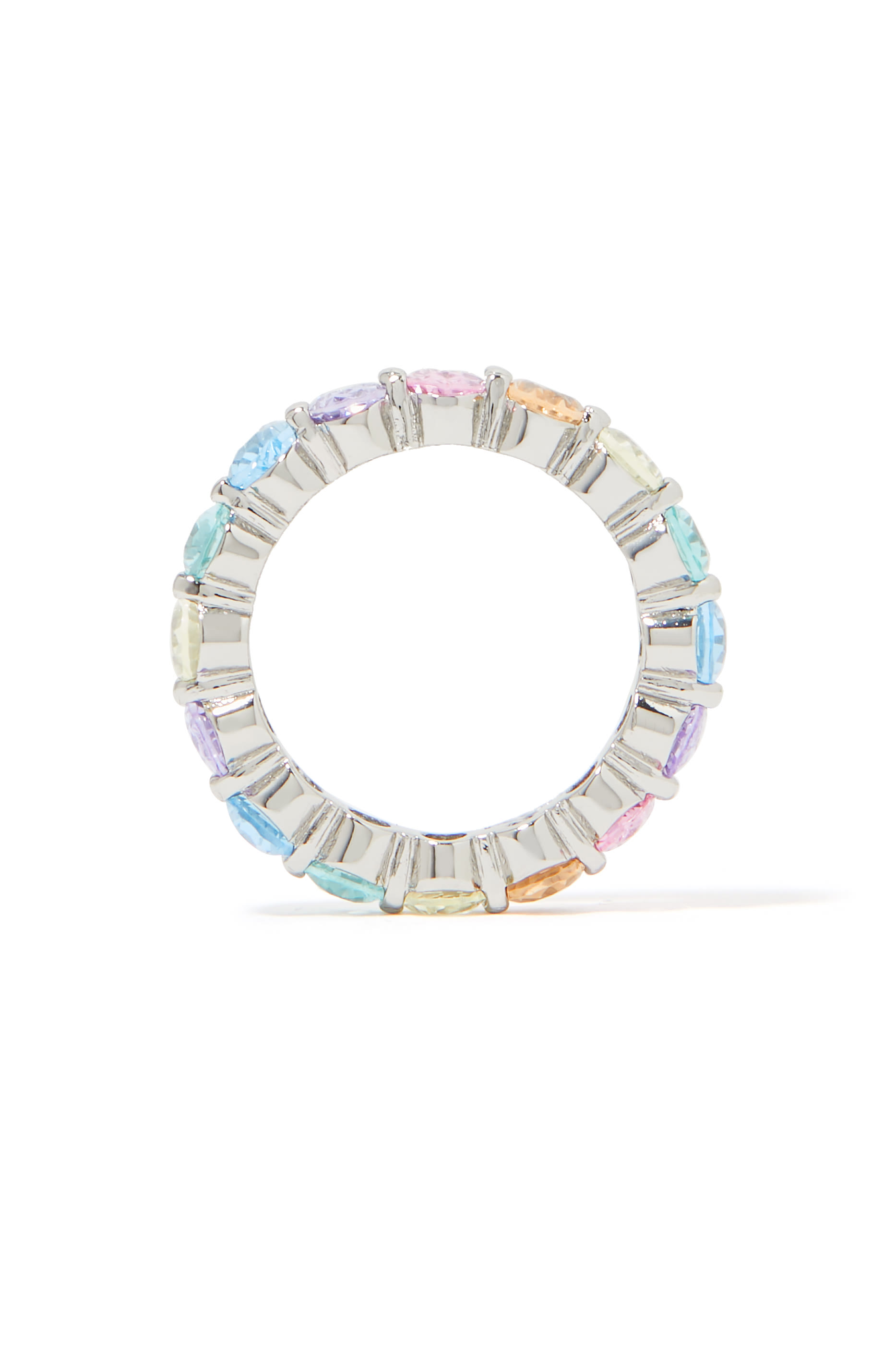 خاتم مرصعة بالكريستال الملون