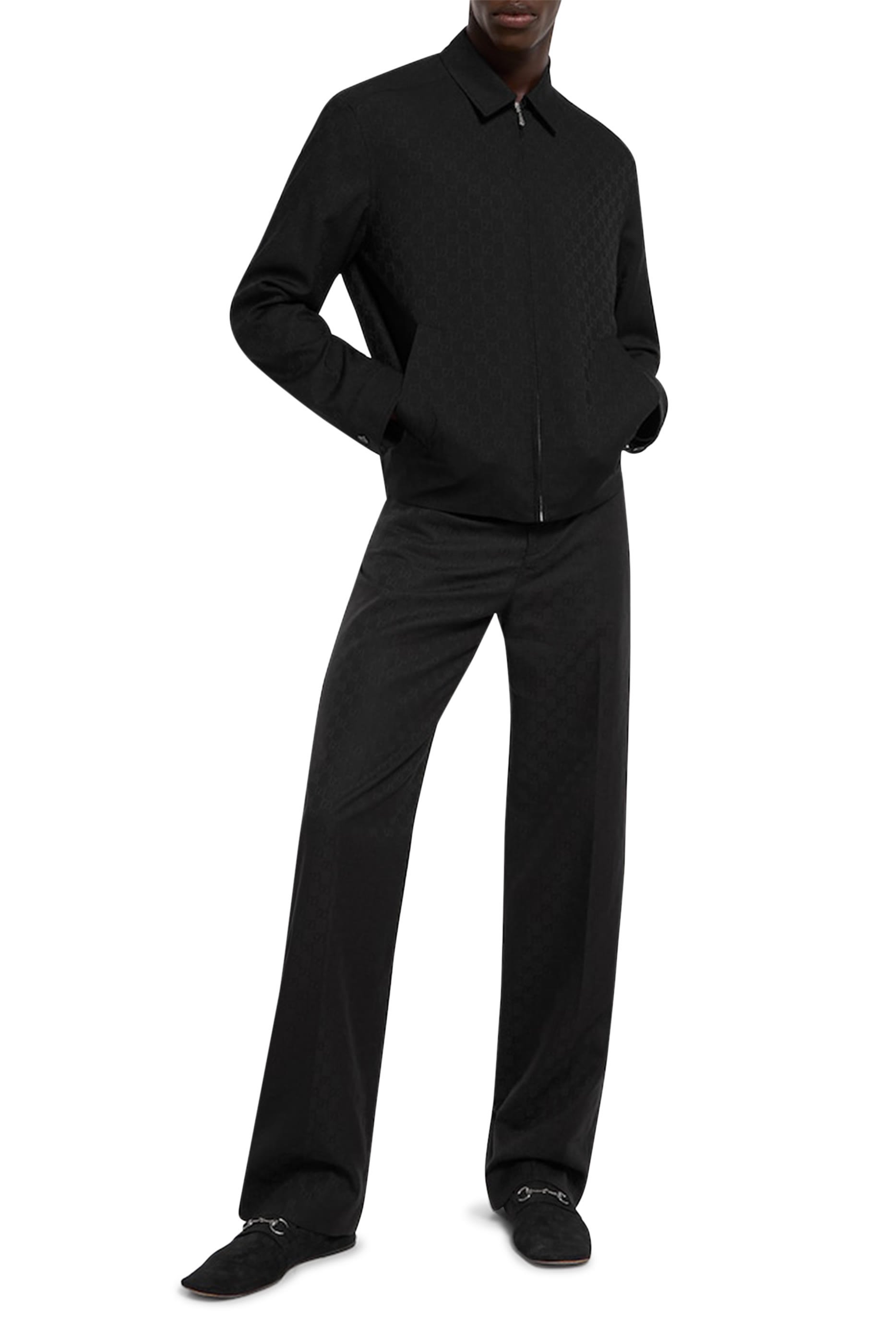 جاكيت بسحاب ونقشة حرفي شعار الماركة صوف