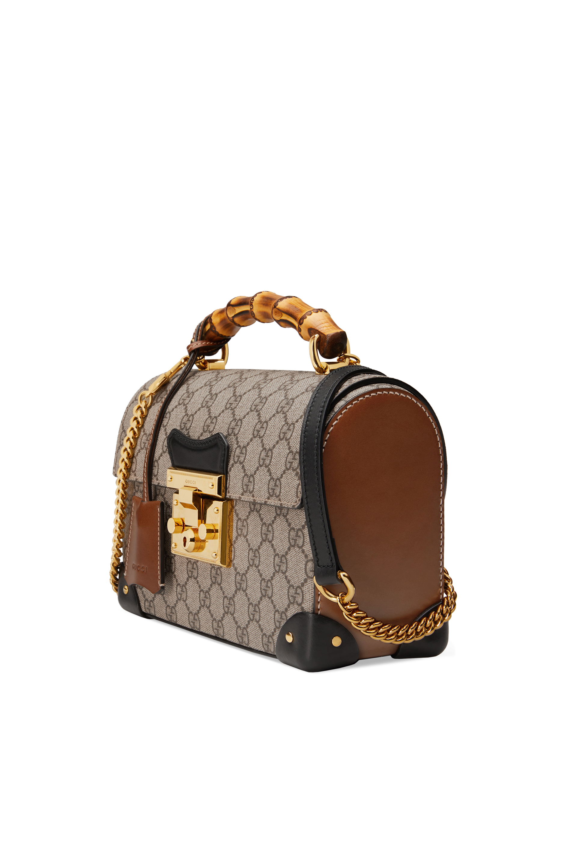 حقيبة كتف صغيرة بيد بامبو وشعار GG وقفل